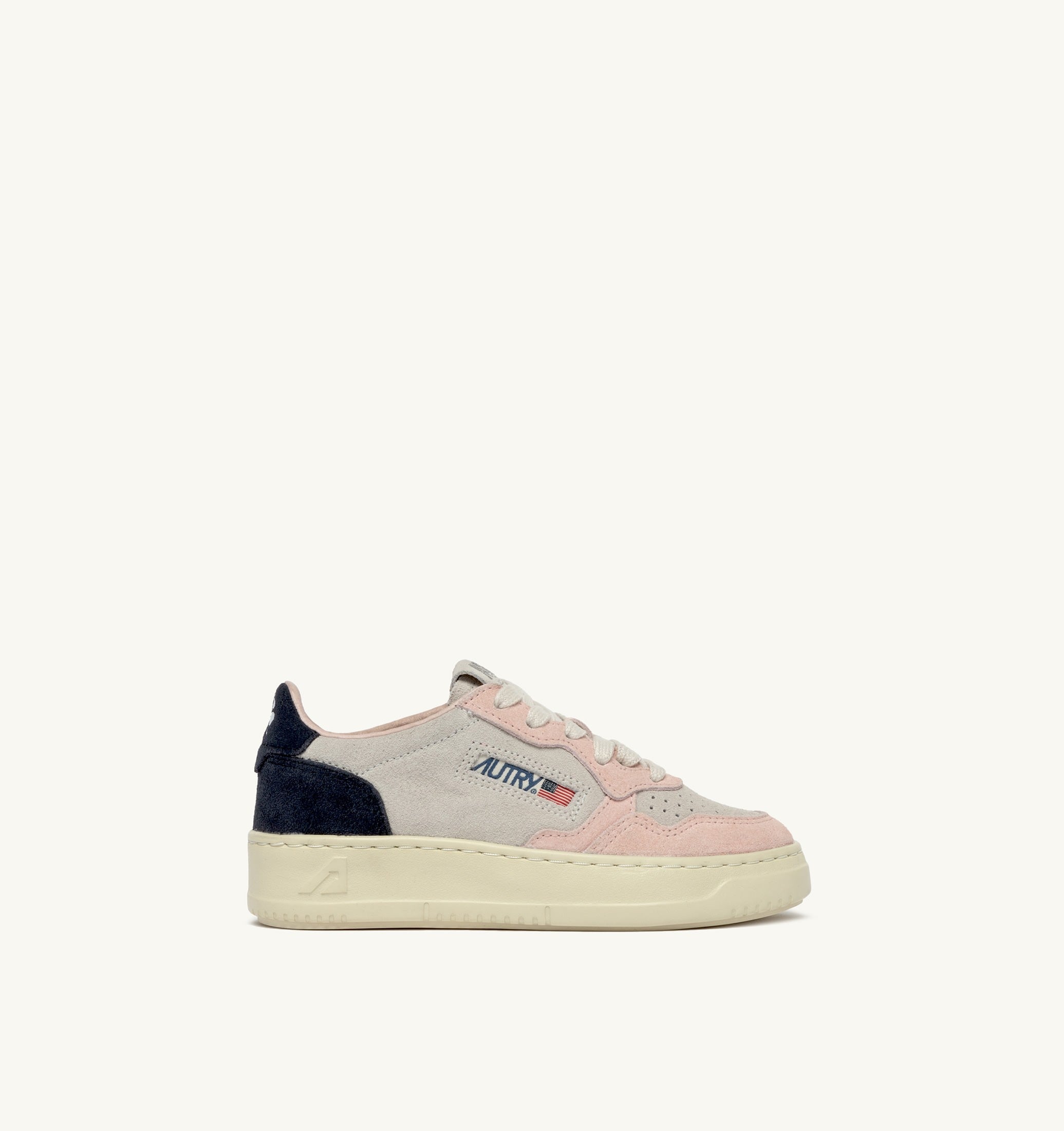 BASKETS MEDALIST KIDS LOW EN DAIM ATLANTIC BLANC ET ROSEMARY