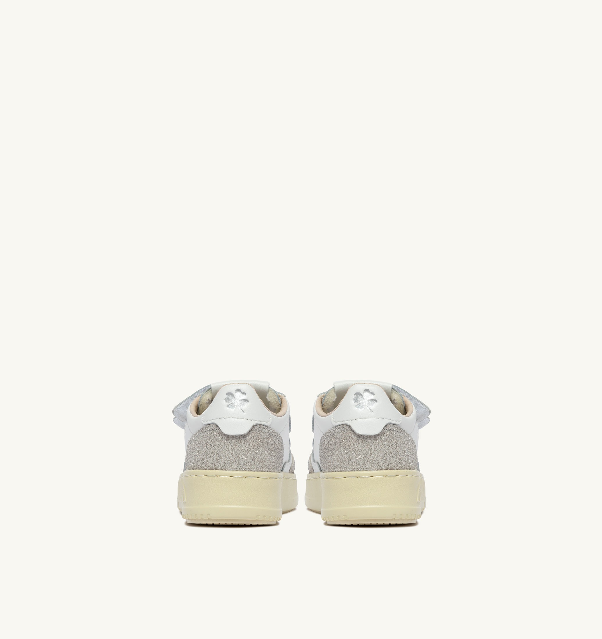 BASKETS MEDALIST KIDSTRIPES EN CUIR BLANC ET CUIR PAILLETÉ GRIS