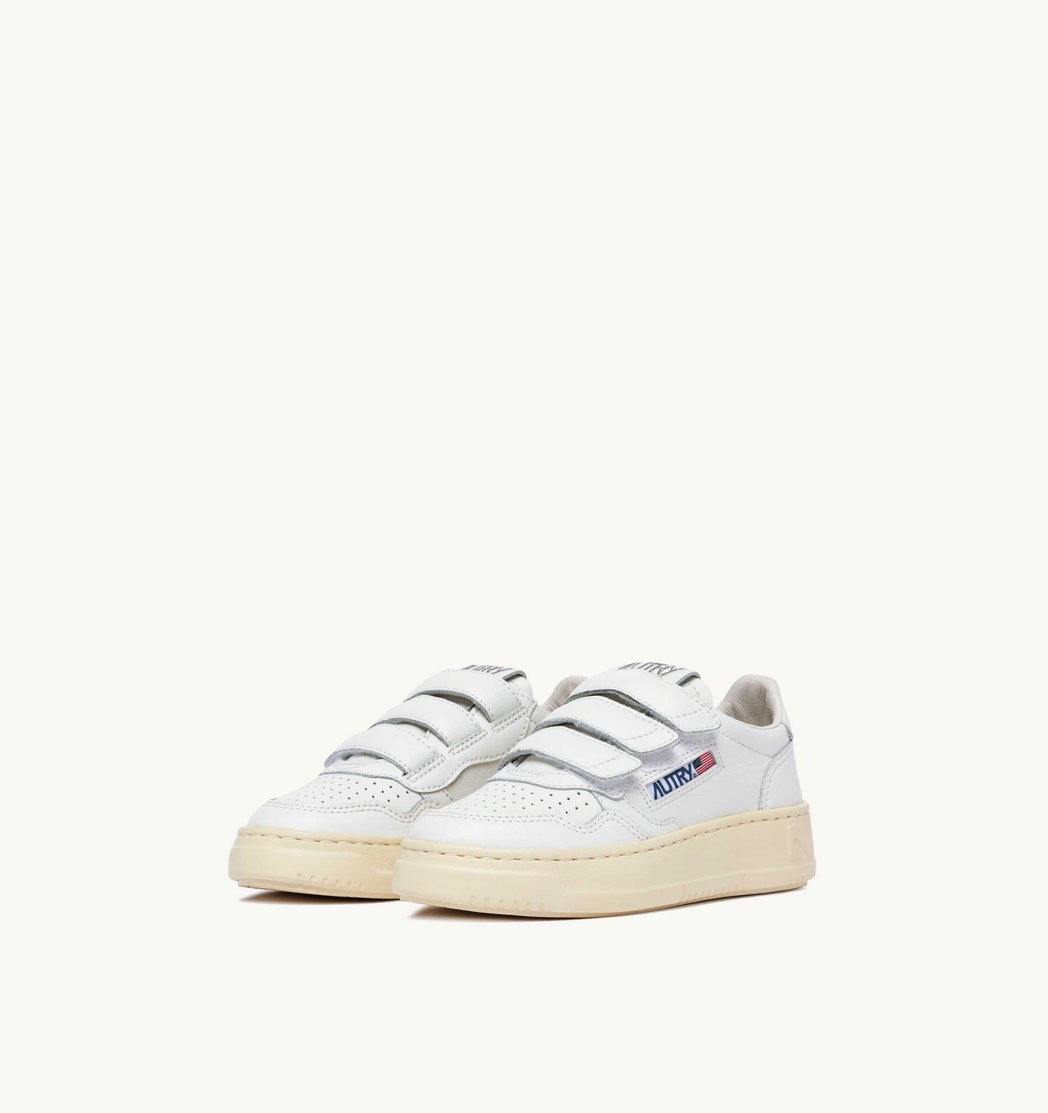 BASKETS MEDALIST KIDSTRIPES LOW EN CUIR BLANC