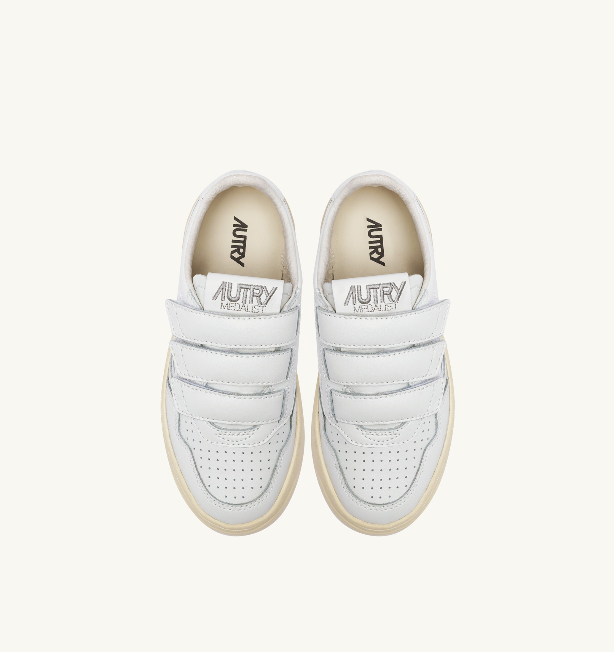 BASKETS MEDALIST KIDSTRIPES LOW EN CUIR BLANC