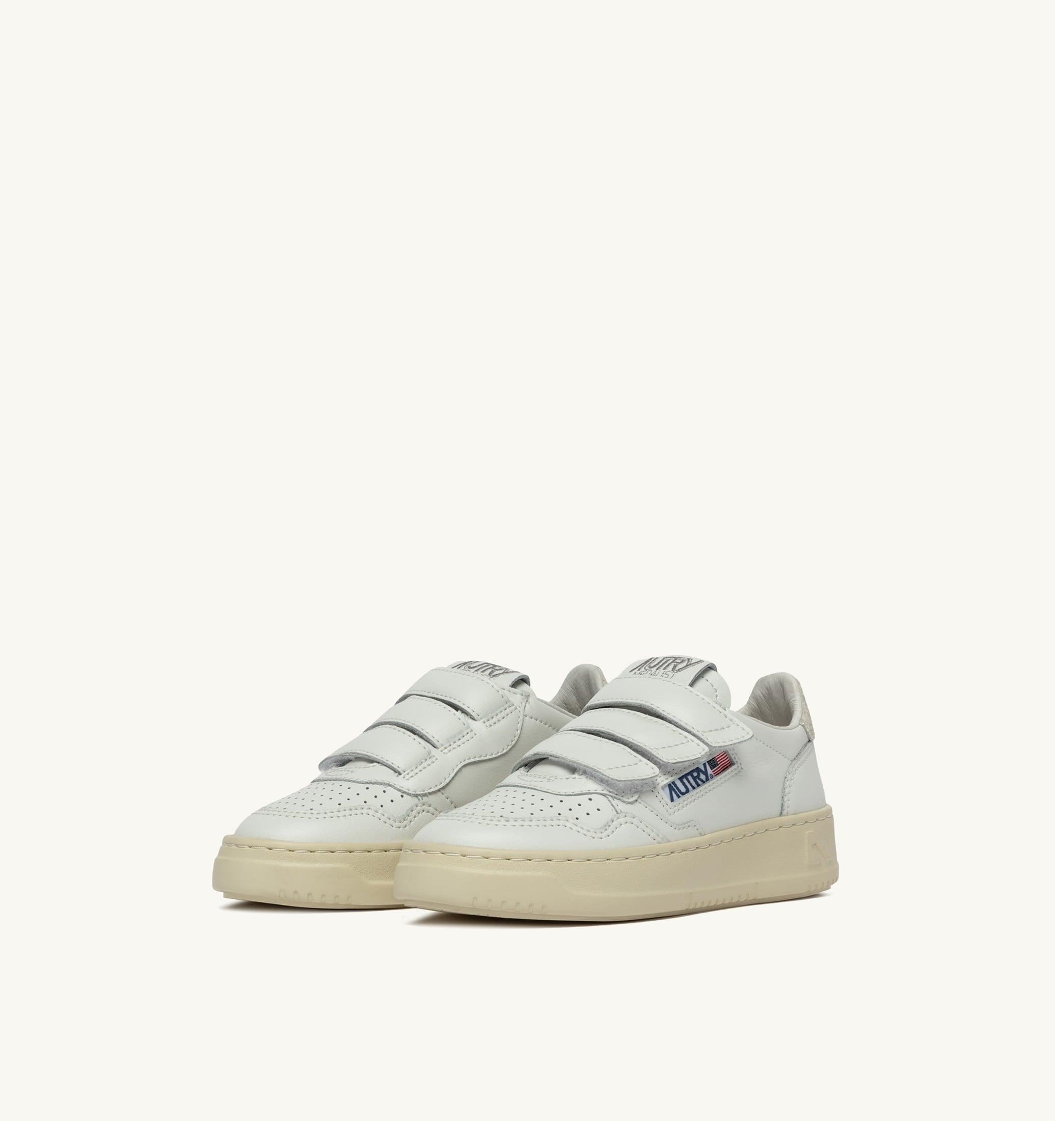 BASKETS MEDALIST KIDSTRIPES LOW EN CUIR BLANC ET PAILLETTES