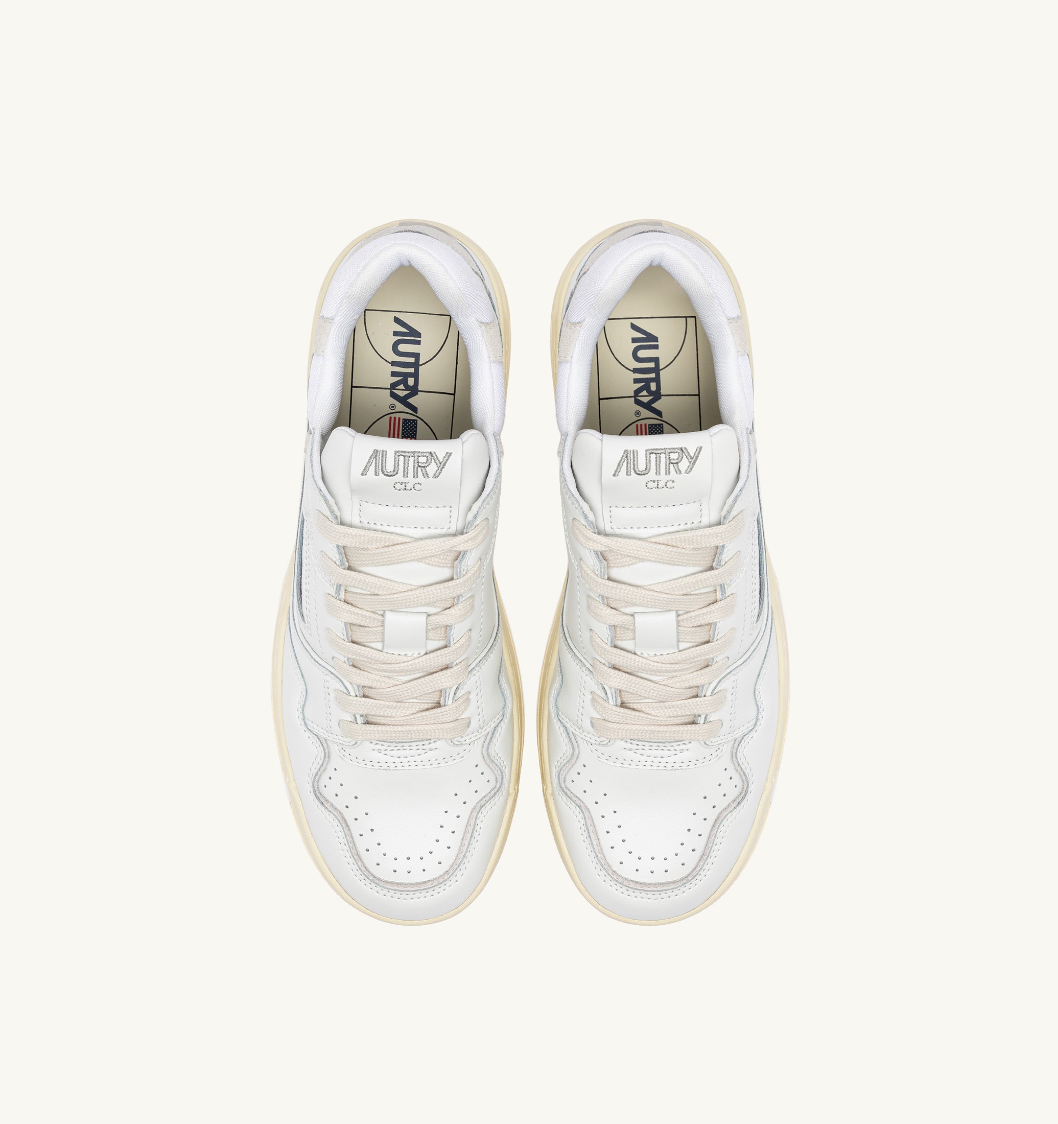 BASKETS CLC LOW EN CUIR BLANC ET DAIM