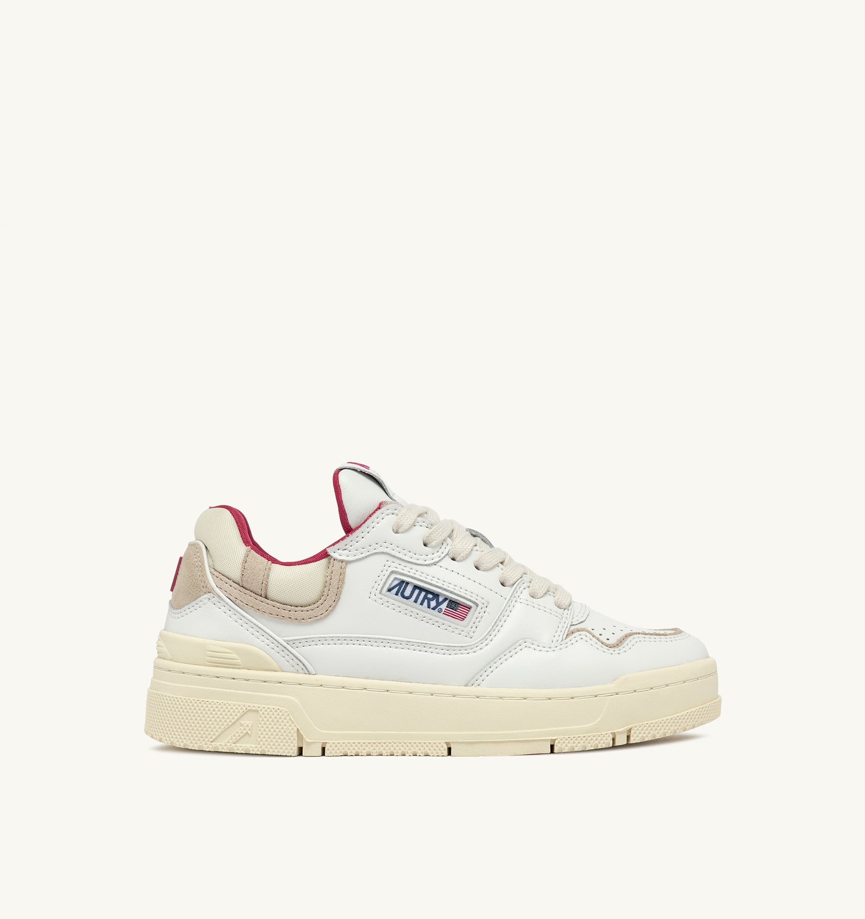 BASKETS CLC LOW EN CUIR BLANC ET DAIM SAND