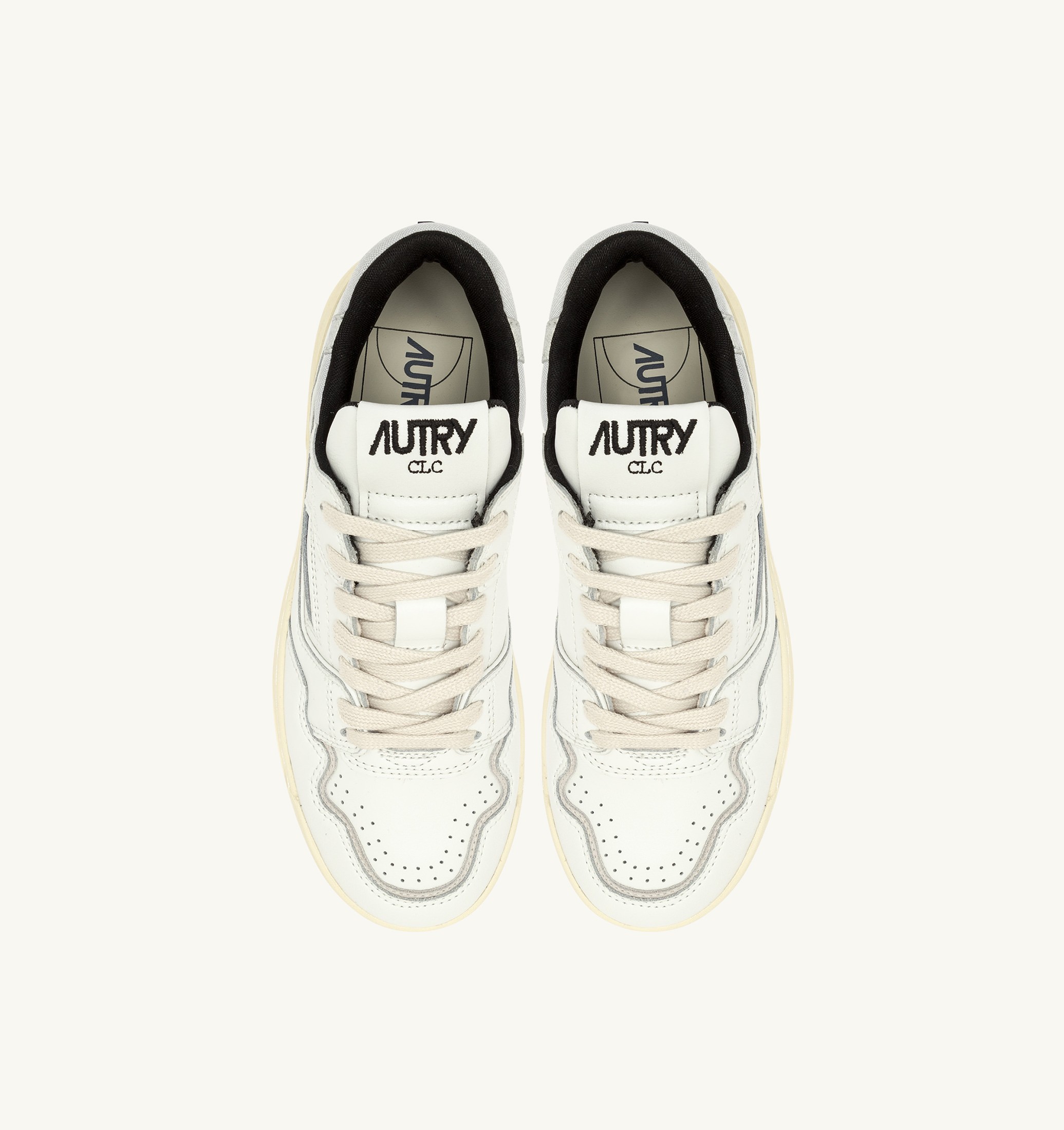 BASKETS CLC LOW EN CUIR BLANC ET DAIM SILVER