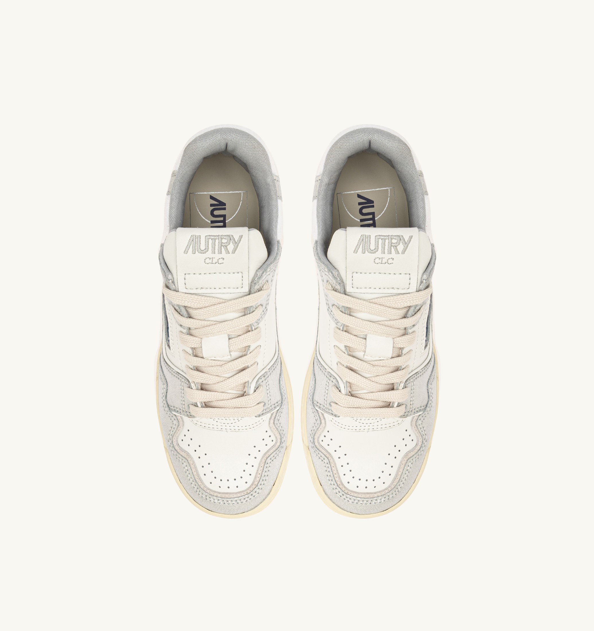BASKETS CLC LOW EN CUIR COLORIS ARGENT