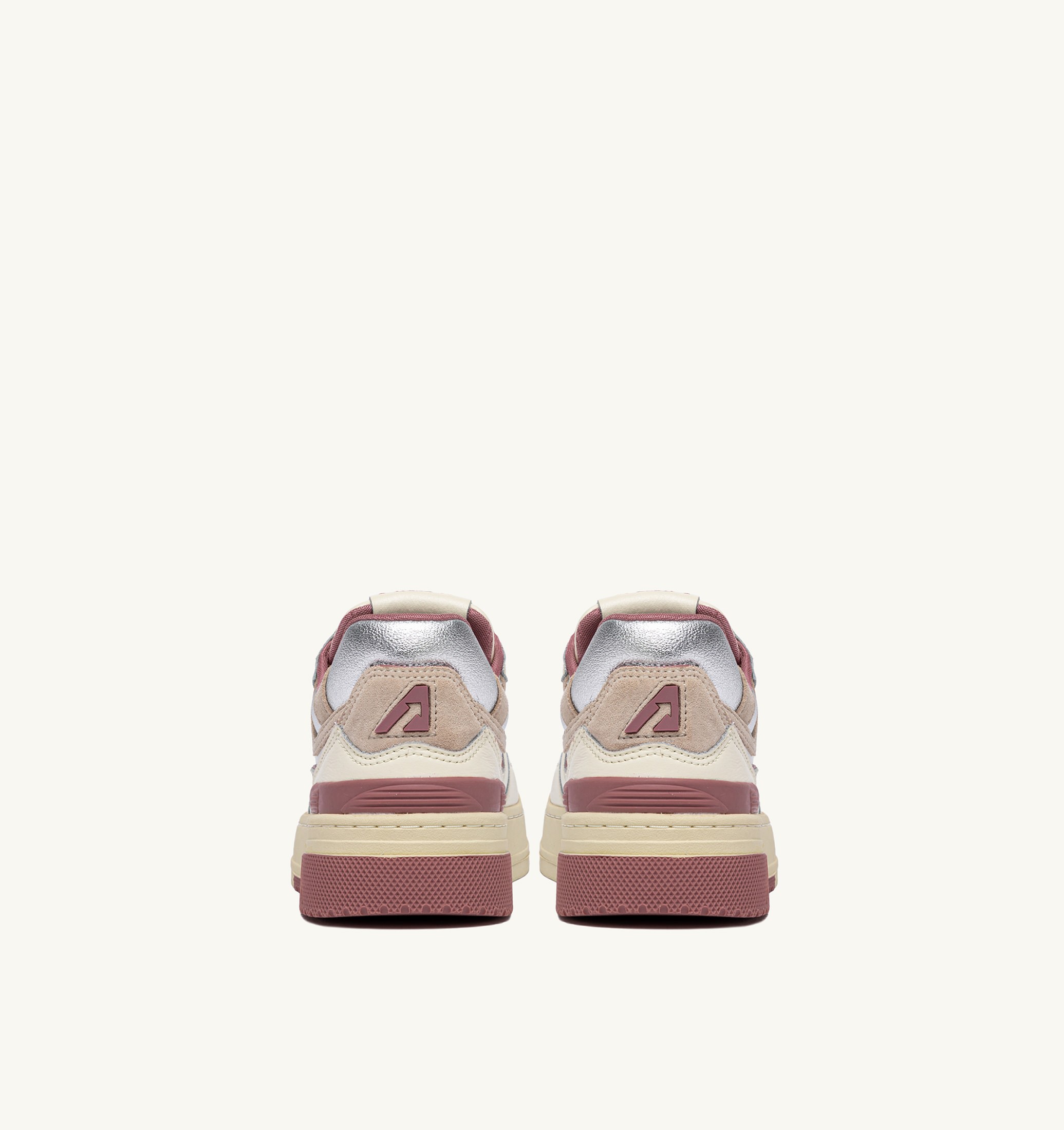 BASKETS CLC LOW EN CUIR WHISPER WHITE ASH ROSE ET SILVER