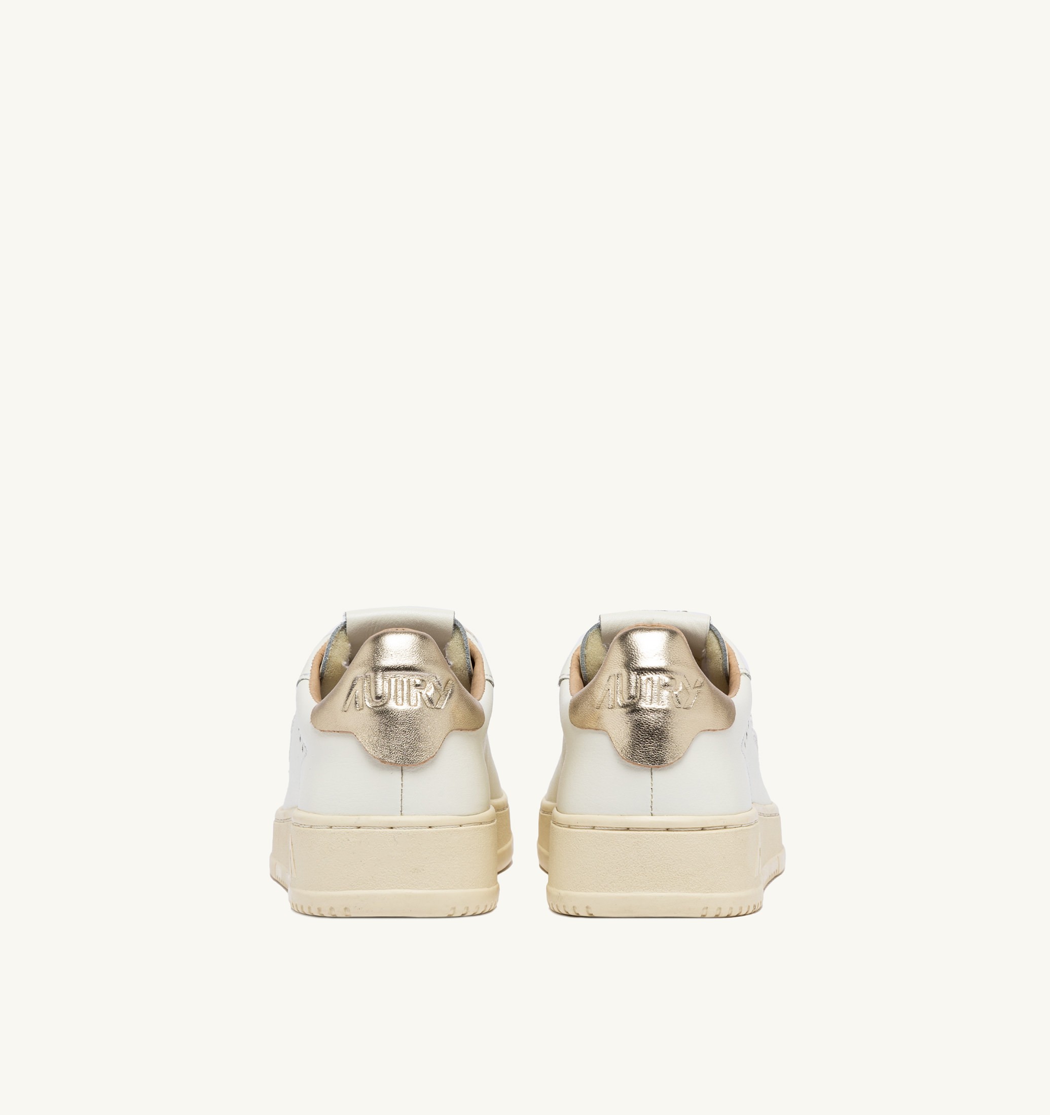 BASKETS DALLAS LOW EN CUIR BLANC ET OR