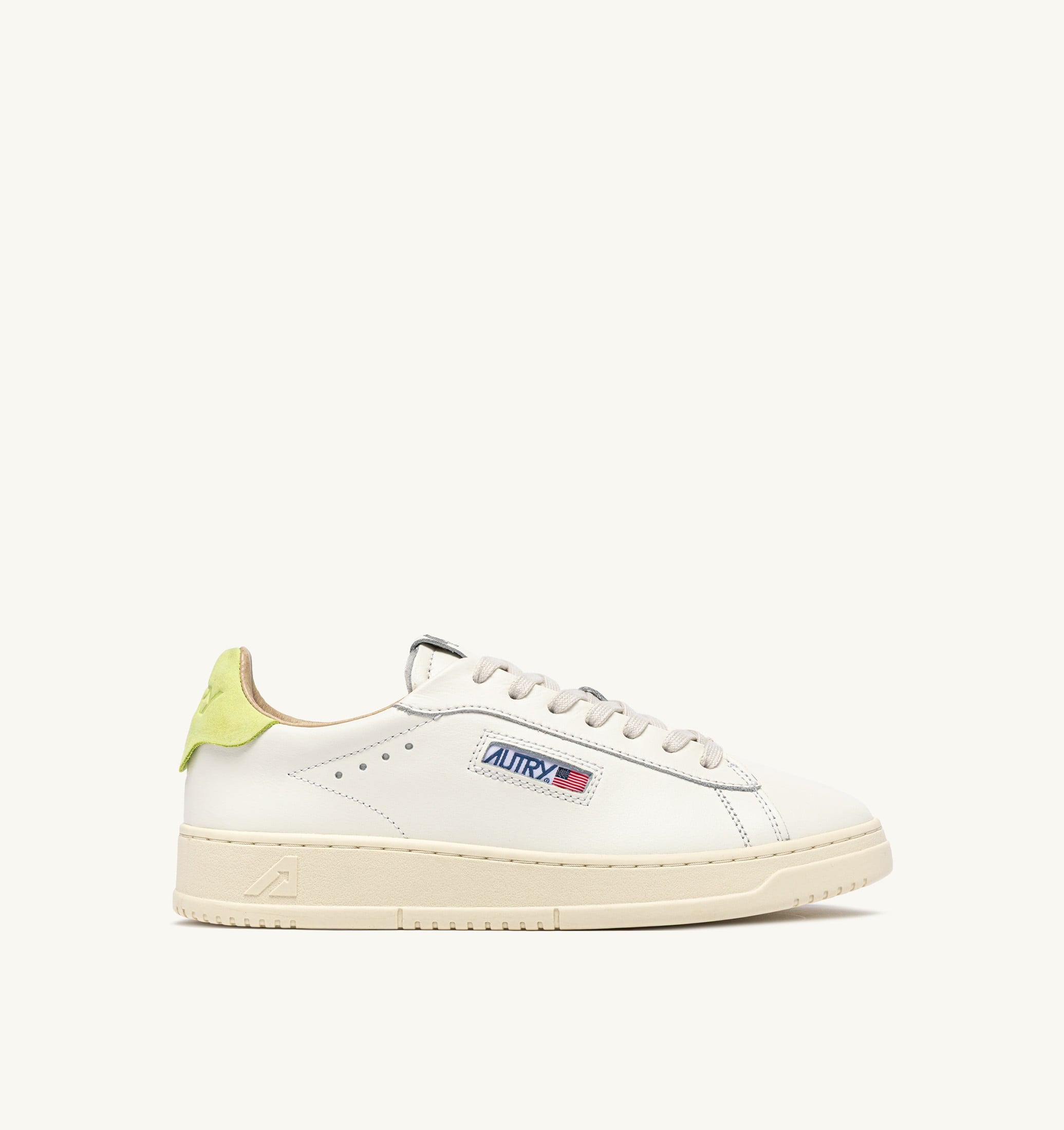 BASKETS DALLAS LOW EN CUIR DAIQUIRI GREEN ET MARSHMALLOW