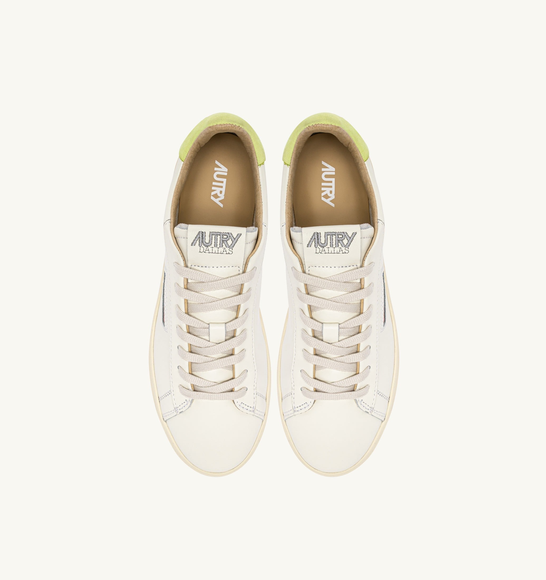 BASKETS DALLAS LOW EN CUIR DAIQUIRI GREEN ET MARSHMALLOW
