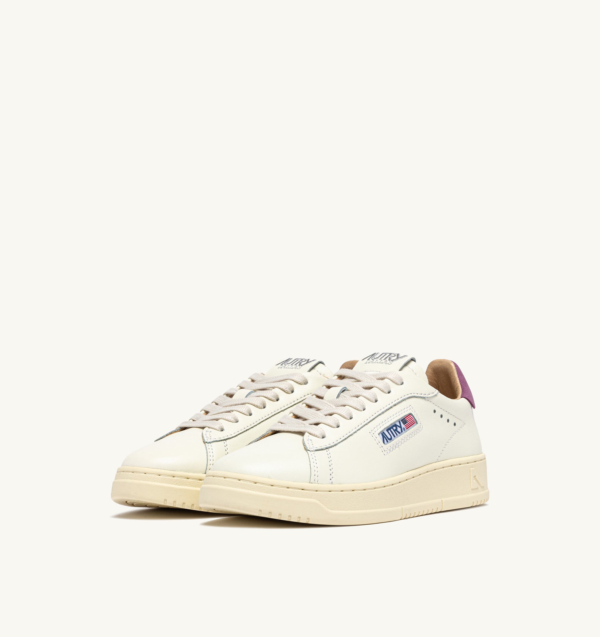 BASKETS DALLAS LOW EN CUIR FIRENZE ET MARSHMALLOW