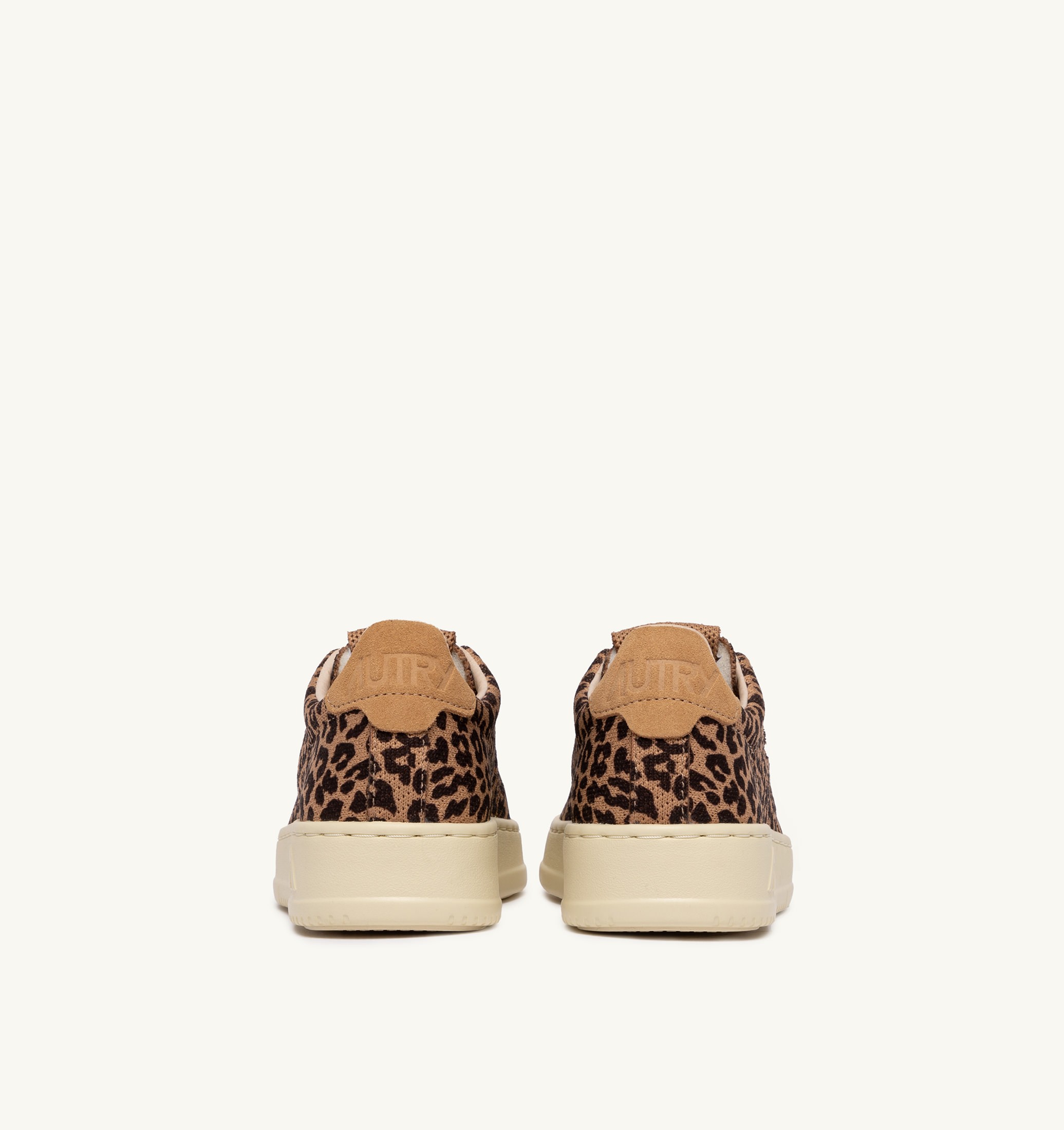 BASKETS MEDALIST EASEKNIT LOW EN MAILLE 'LEOPARD PRINT' MARRON ET BEIGE