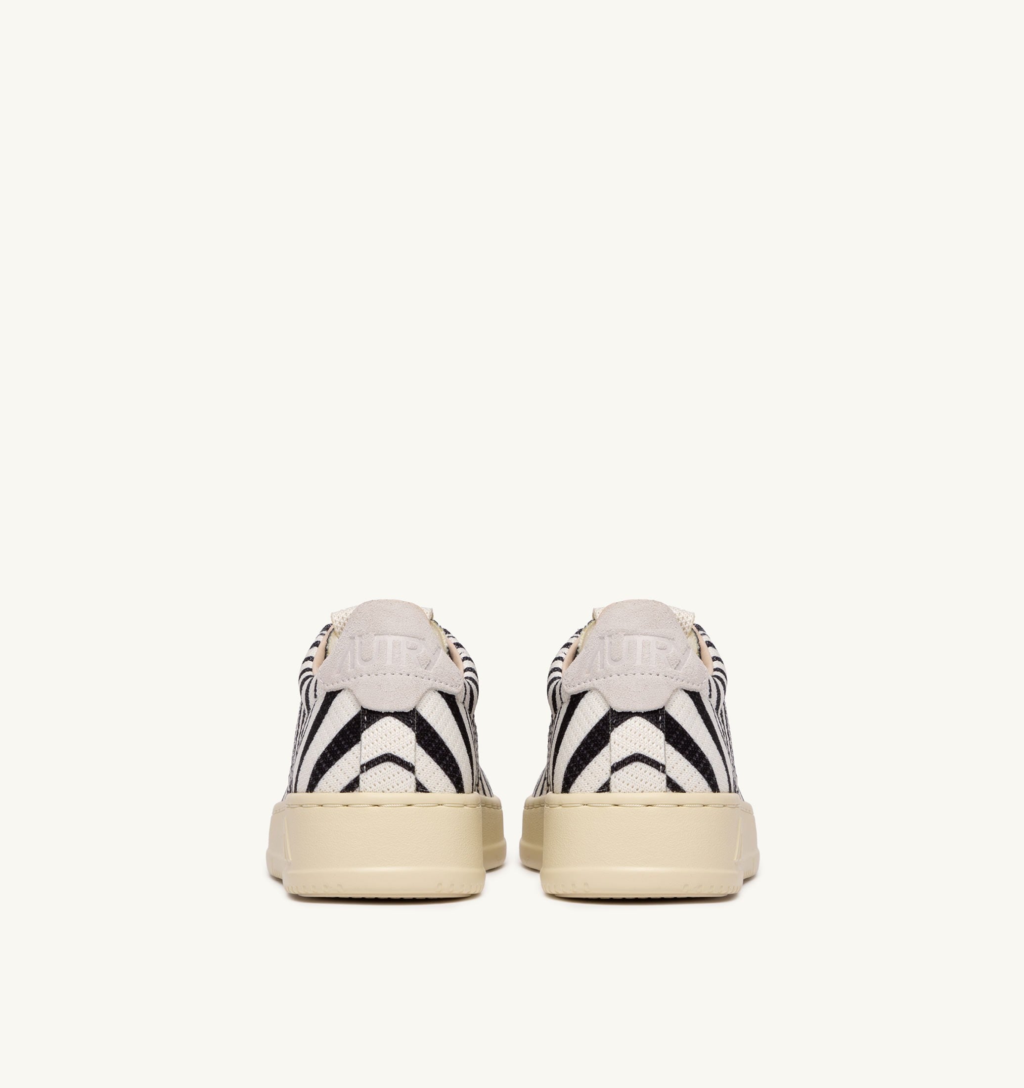BASKETS MEDALIST EASEKNIT LOW EN MAILLE 'ZEBRA PRINT' IVOIRE ET NOIR