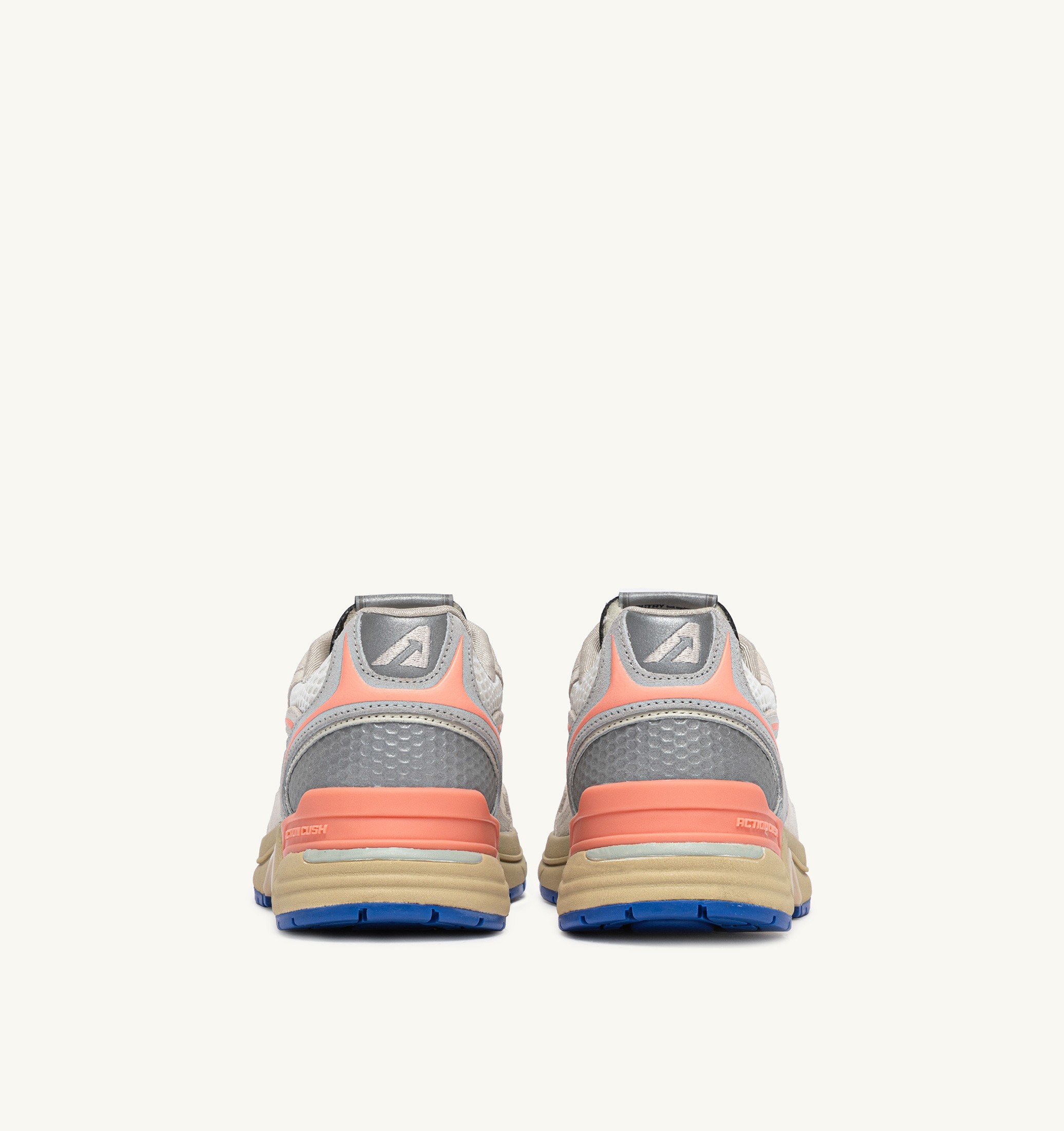 BASKETS HYPERWAY EN MESH ET DAIM BLANC ET PEACH PINK