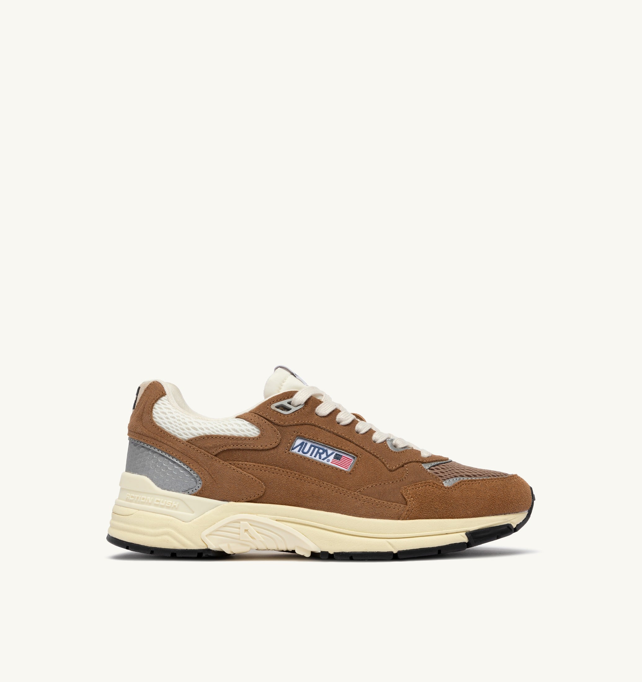 BASKETS HYPERWAY EN MESH ET DAIM CIGAR ET ARGENT
