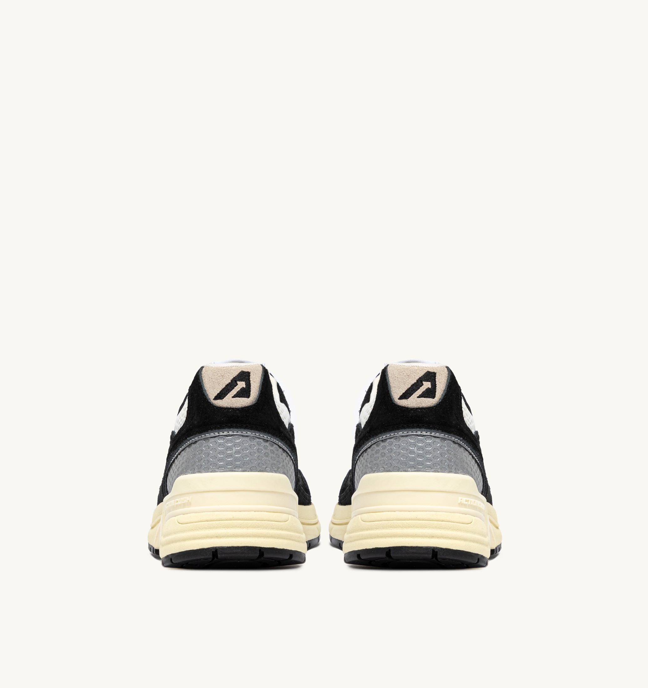BASKETS HYPERWAY EN MESH ET DAIM NOIR ET ARGENT