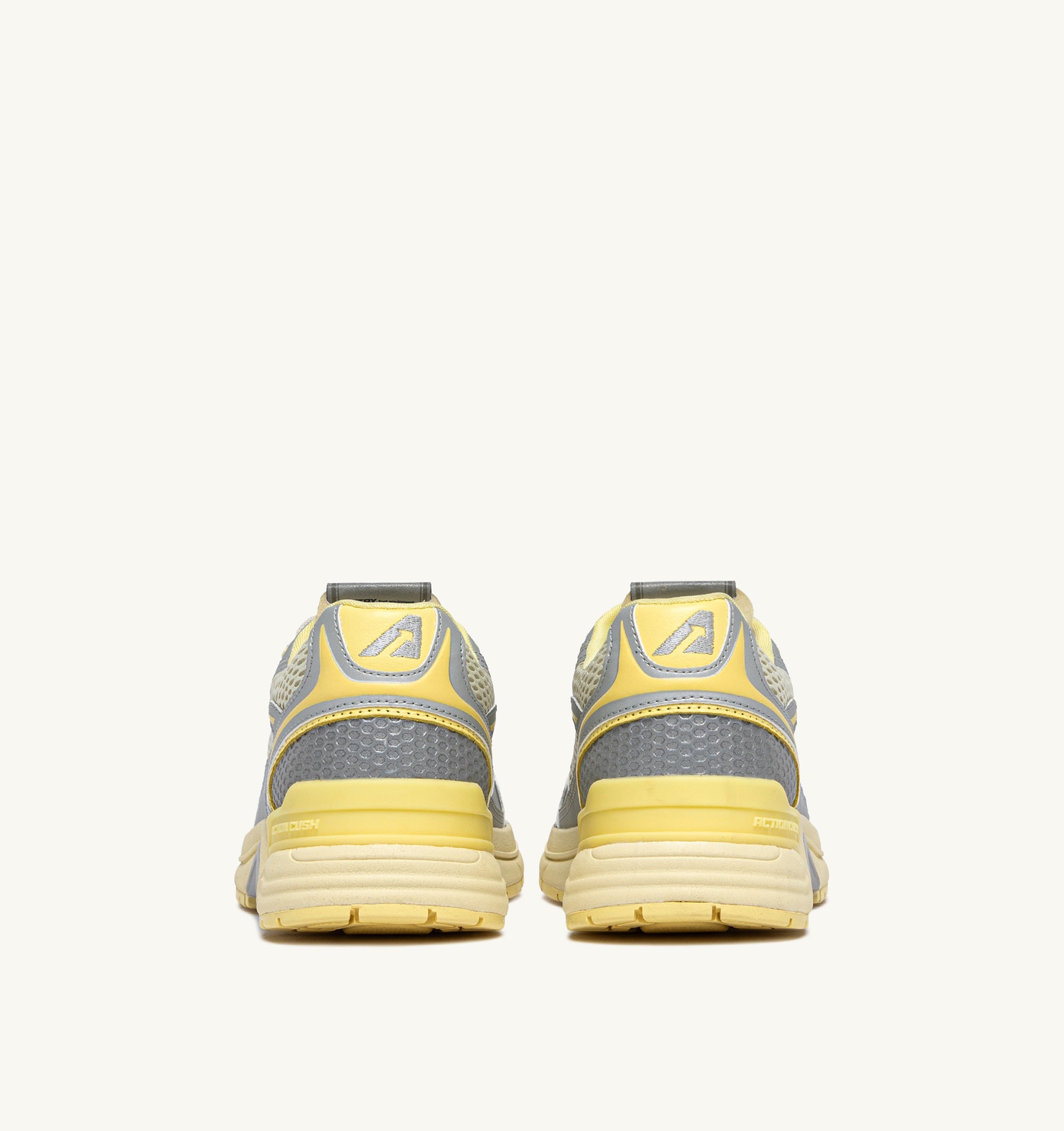 BASKETS HYPERWAY EN CUIR SYNTHÉTIQUE ET MESH ARGENT ASPARAGUS ET LEMON MERINGUE
