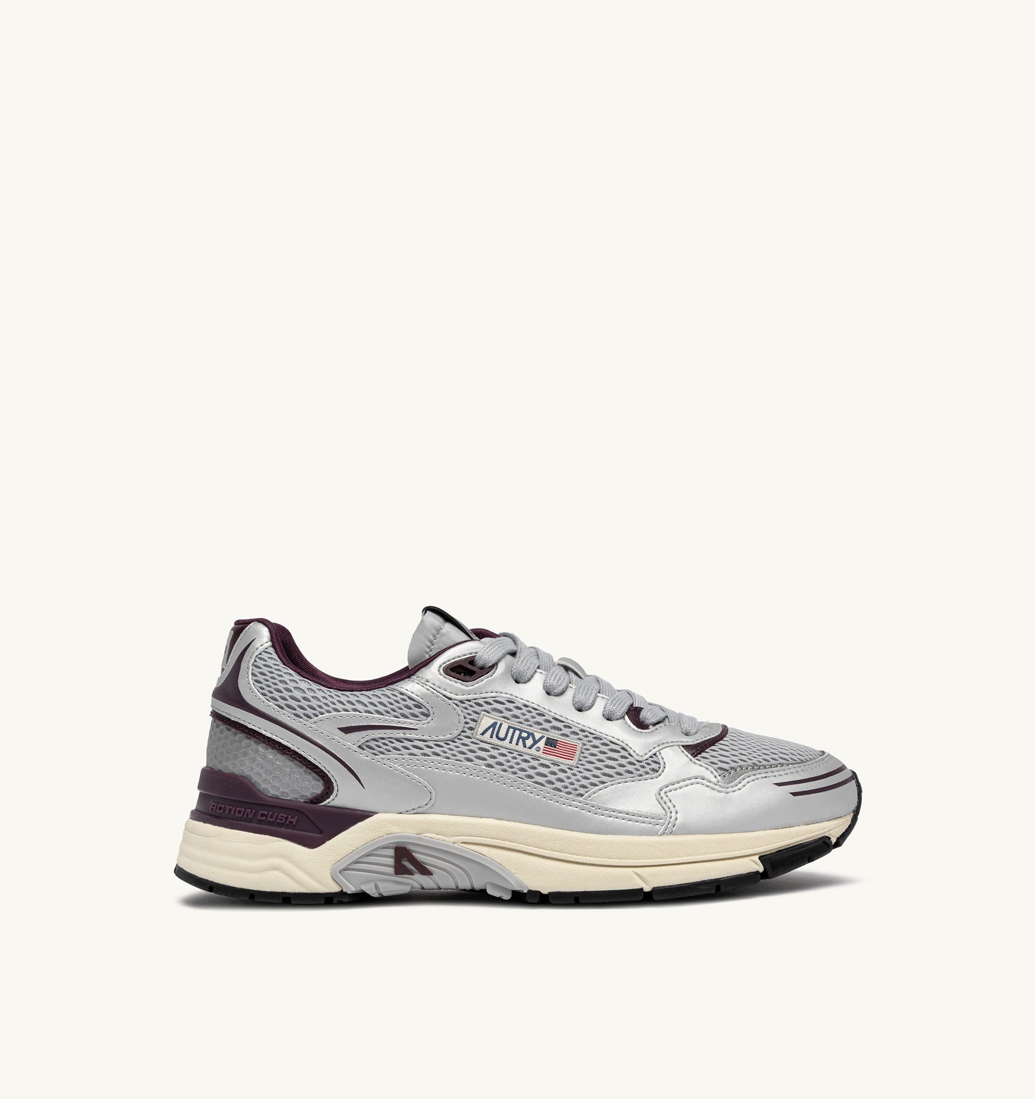 BASKETS HYPERWAY EN CUIR SYNTHÉTIQUE ET MESH ARGENT HARBOR MIST ET FIG