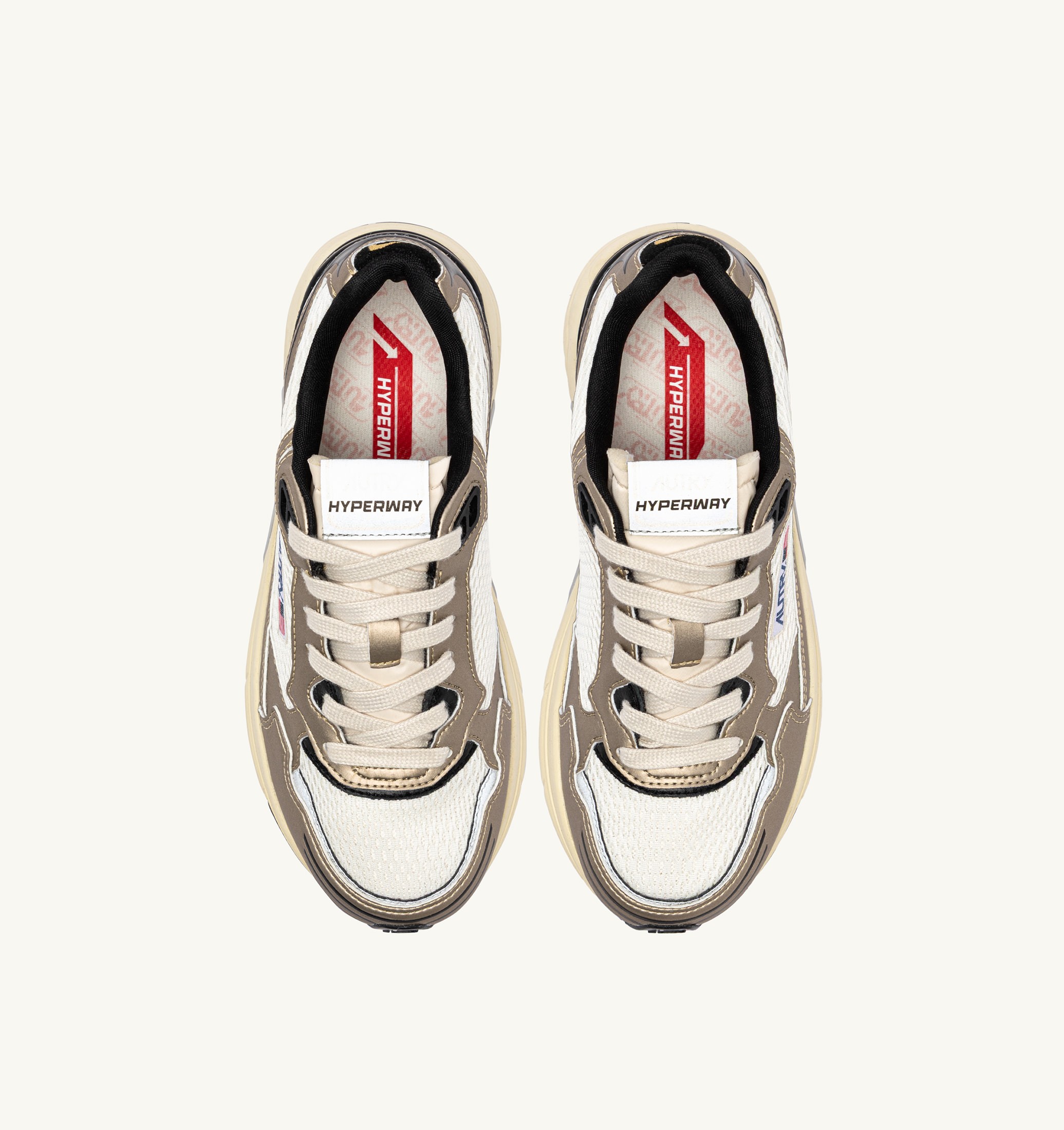 BASKETS HYPERWAY EN CUIR SYNTHÉTIQUE ET MESH WHISPER WHITE PLATINE ET NOIR
