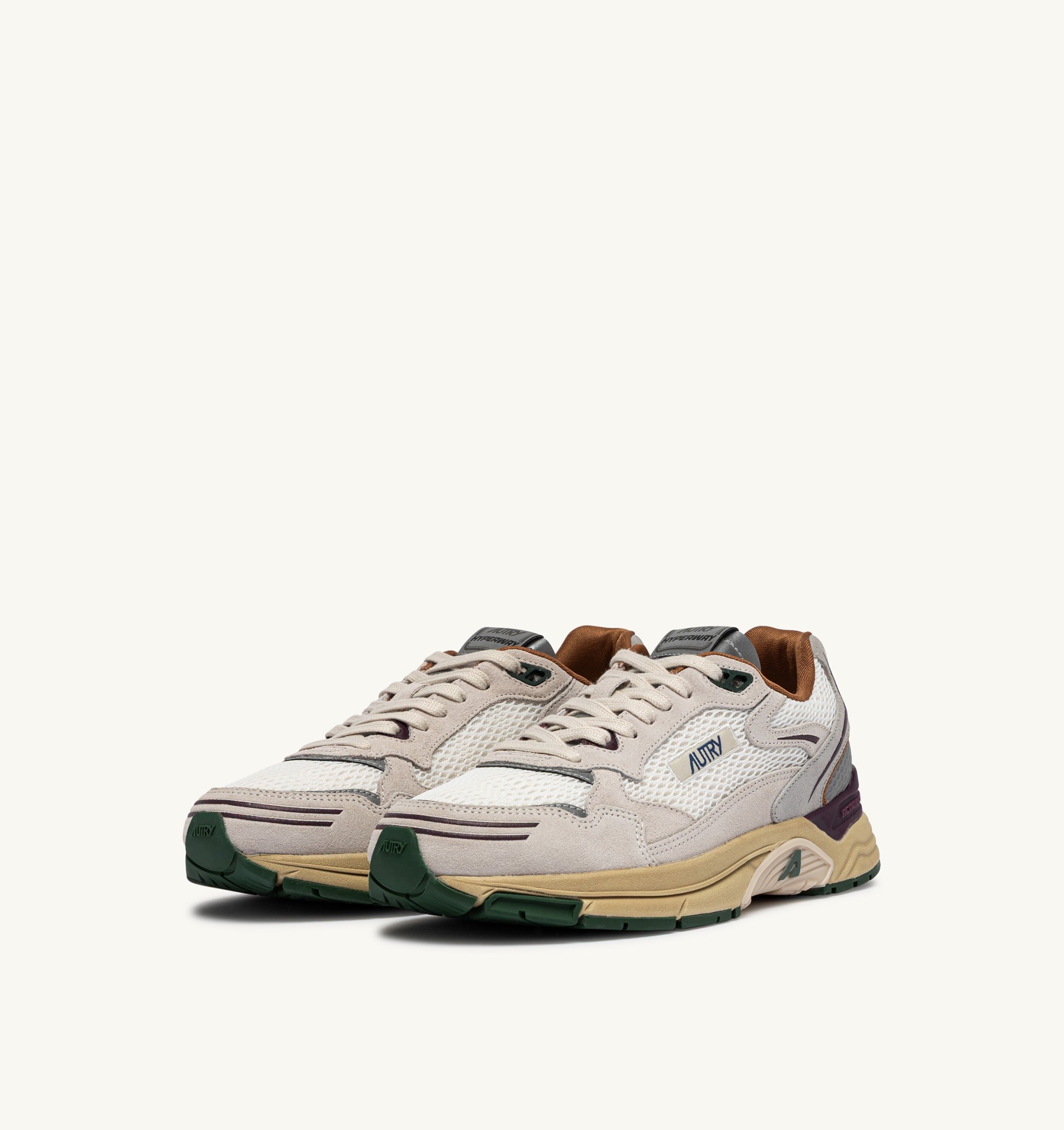 BASKETS HYPERWAY EN DAIM ET MESH BLANC ET FIG