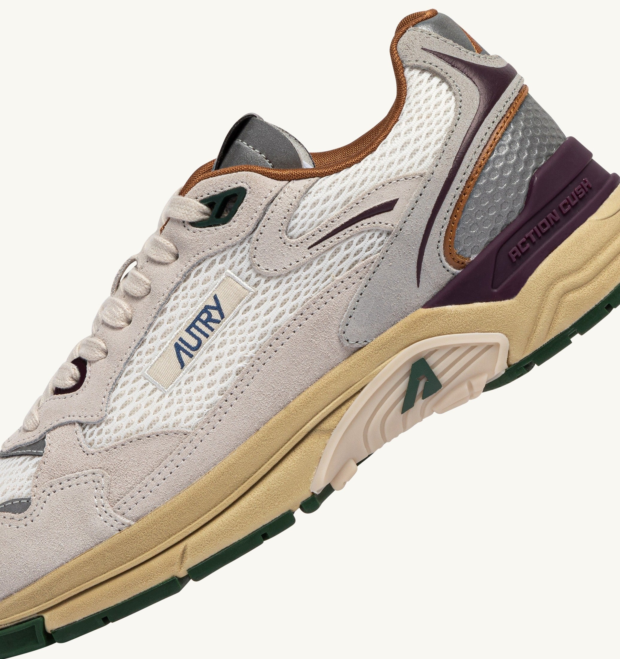 BASKETS HYPERWAY EN DAIM ET MESH BLANC ET FIG