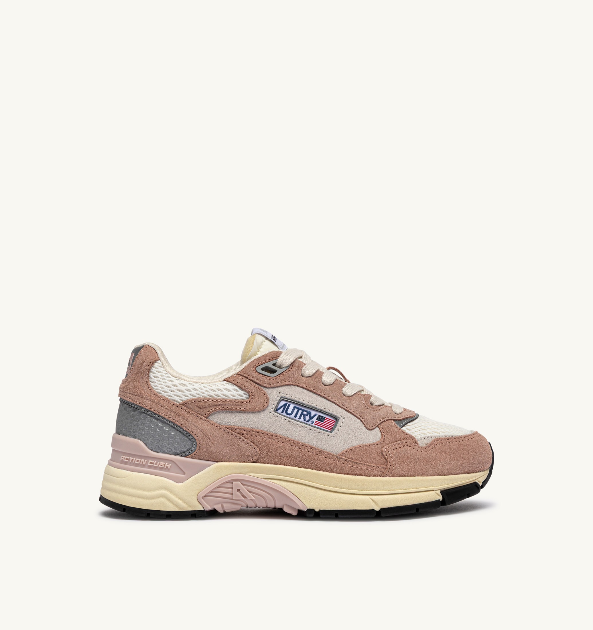 BASKETS HYPERWAY EN DAIM ET MESH SILK ET BLANC