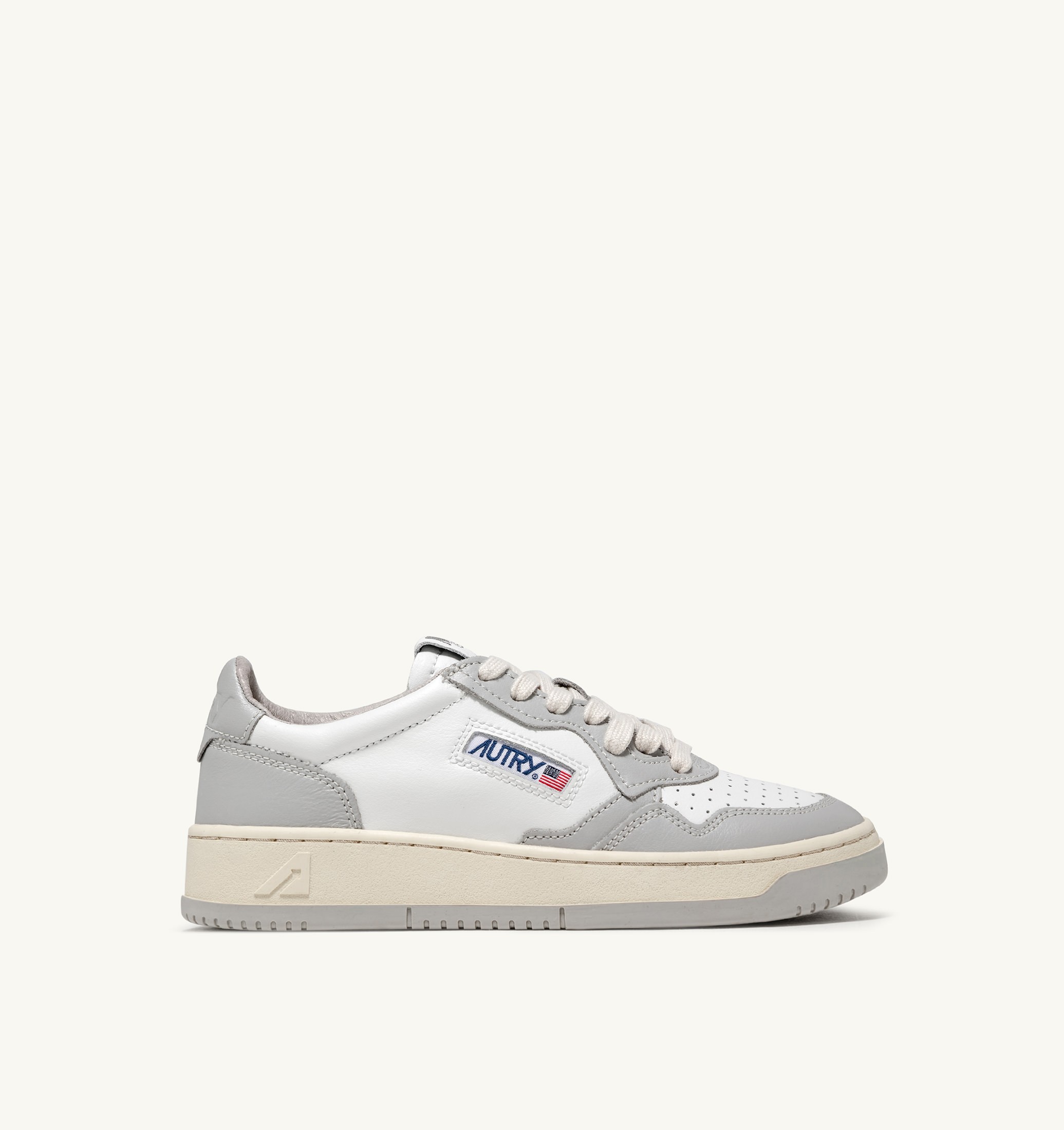 BASKETS MEDALIST LOW BICOLORE EN CUIR BLANC ET VAPOR