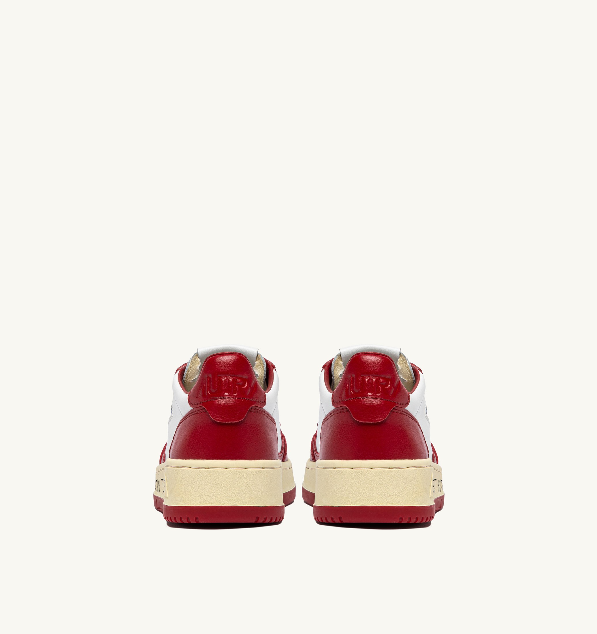 BASKETS MEDALIST LOW EN CUIR BLANC ET ROUGE AVEC LETTERING