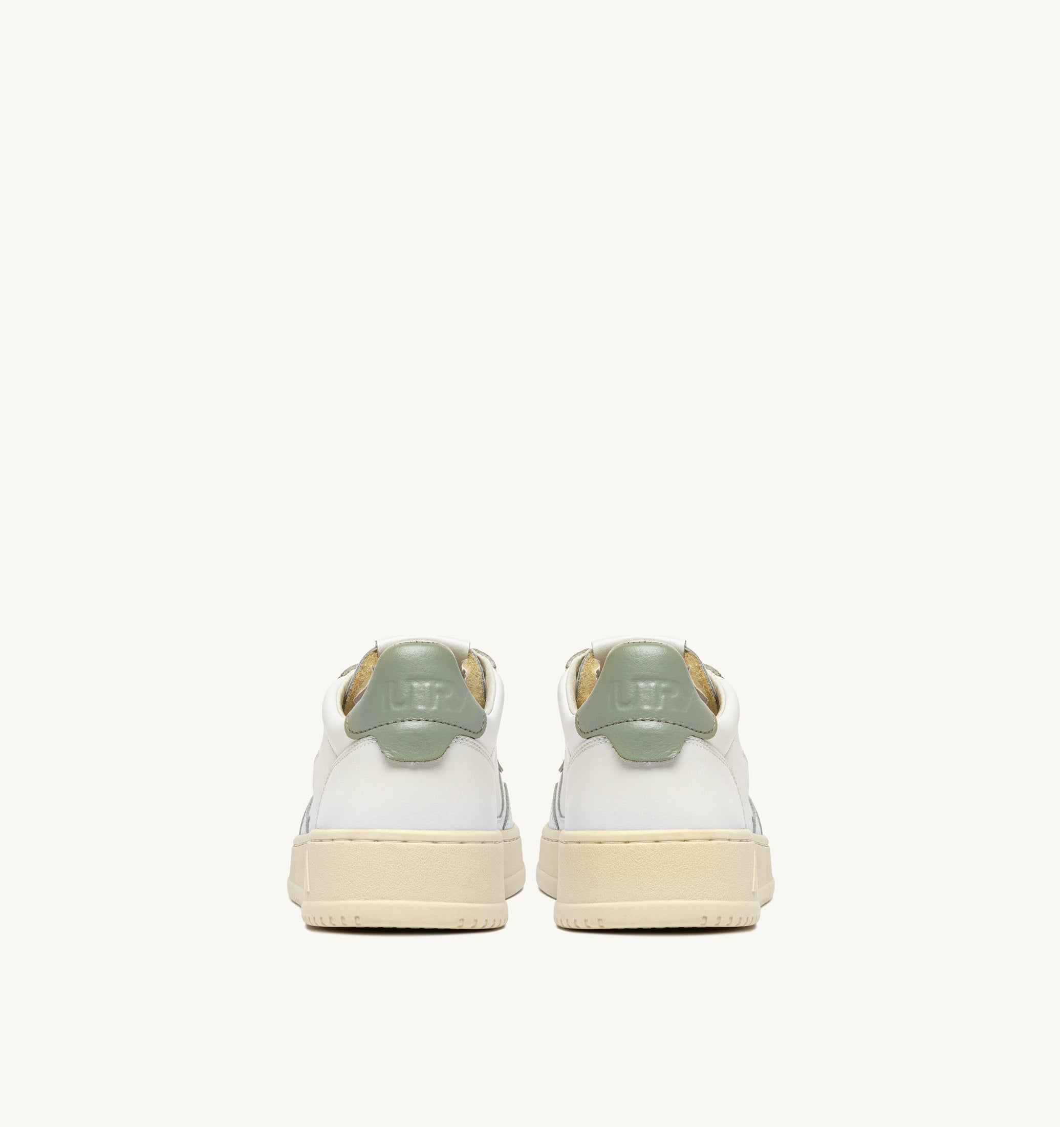 BASKETS MEDALIST LOW EN CUIR BLANC ET SEA GREEN