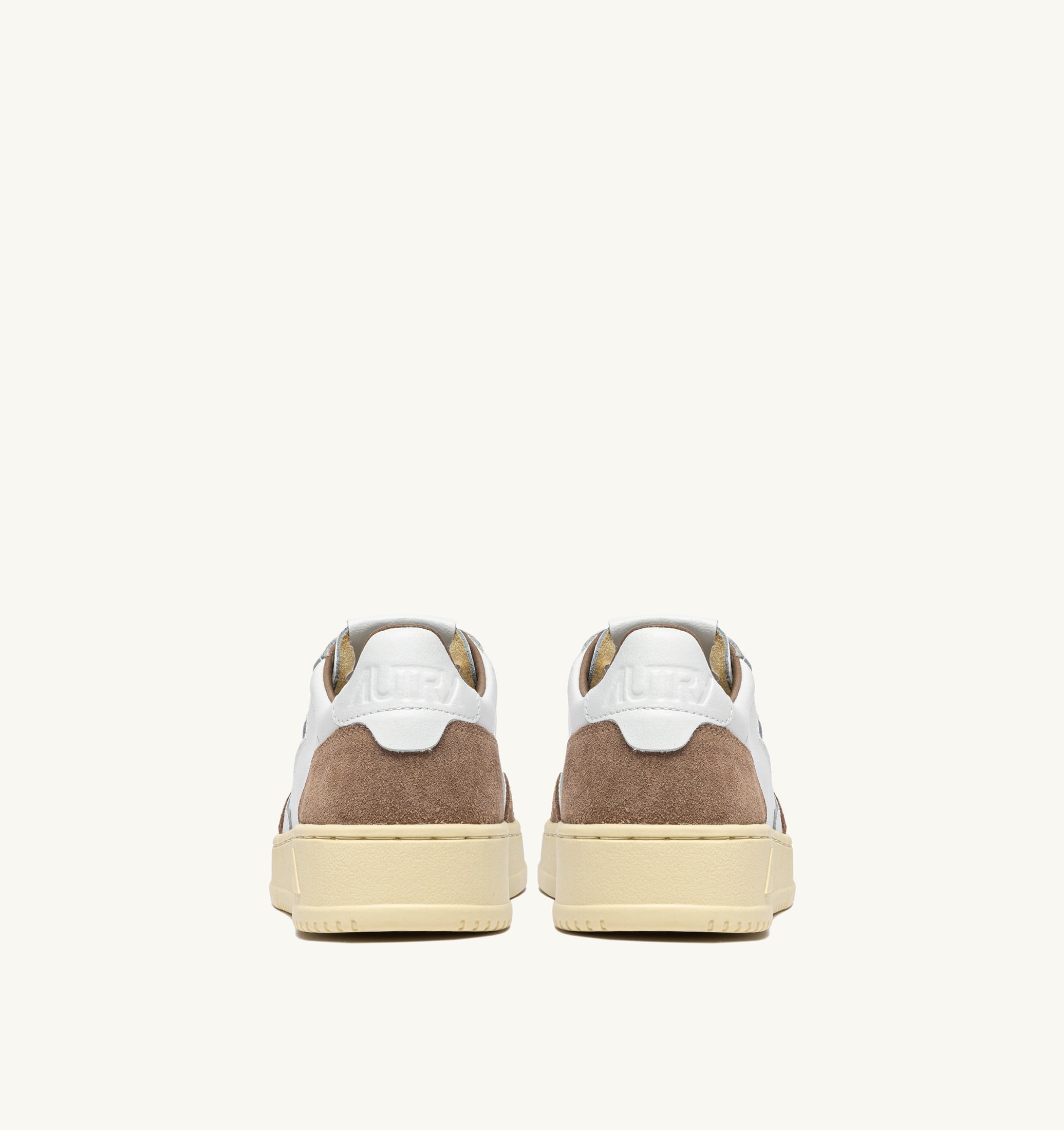 BASKETS MEDALIST LOW EN CUIR BLANC ET DAIM ANTILOPE