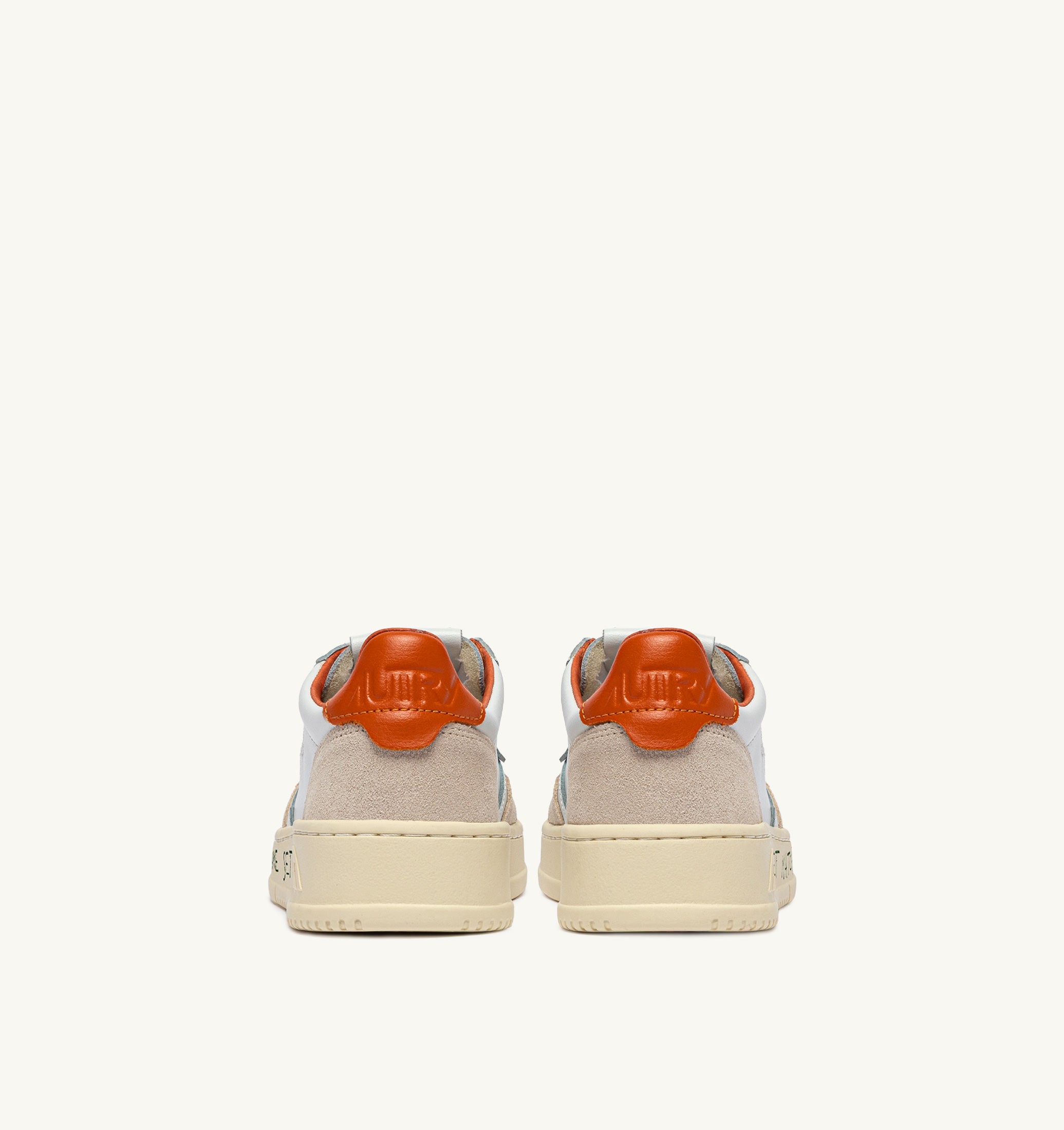 BASKETS MEDALIST LOW EN CUIR ET DAIM BLANC ET HAWAIIAN SUNSET AVEC LETTERING
