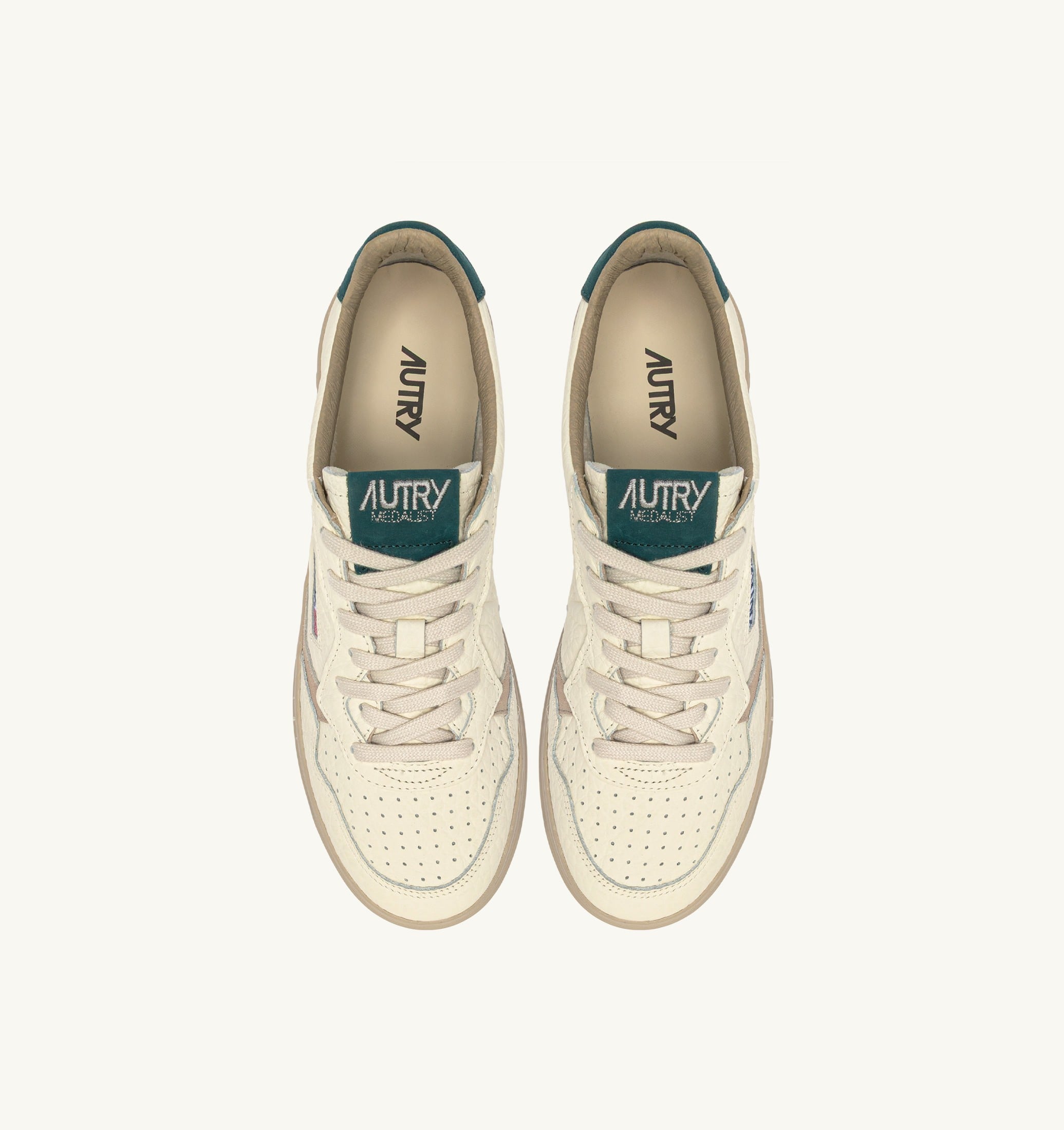 BASKETS MEDALIST LOW EN CUIR FEATHER GRAY ET DARK SEA