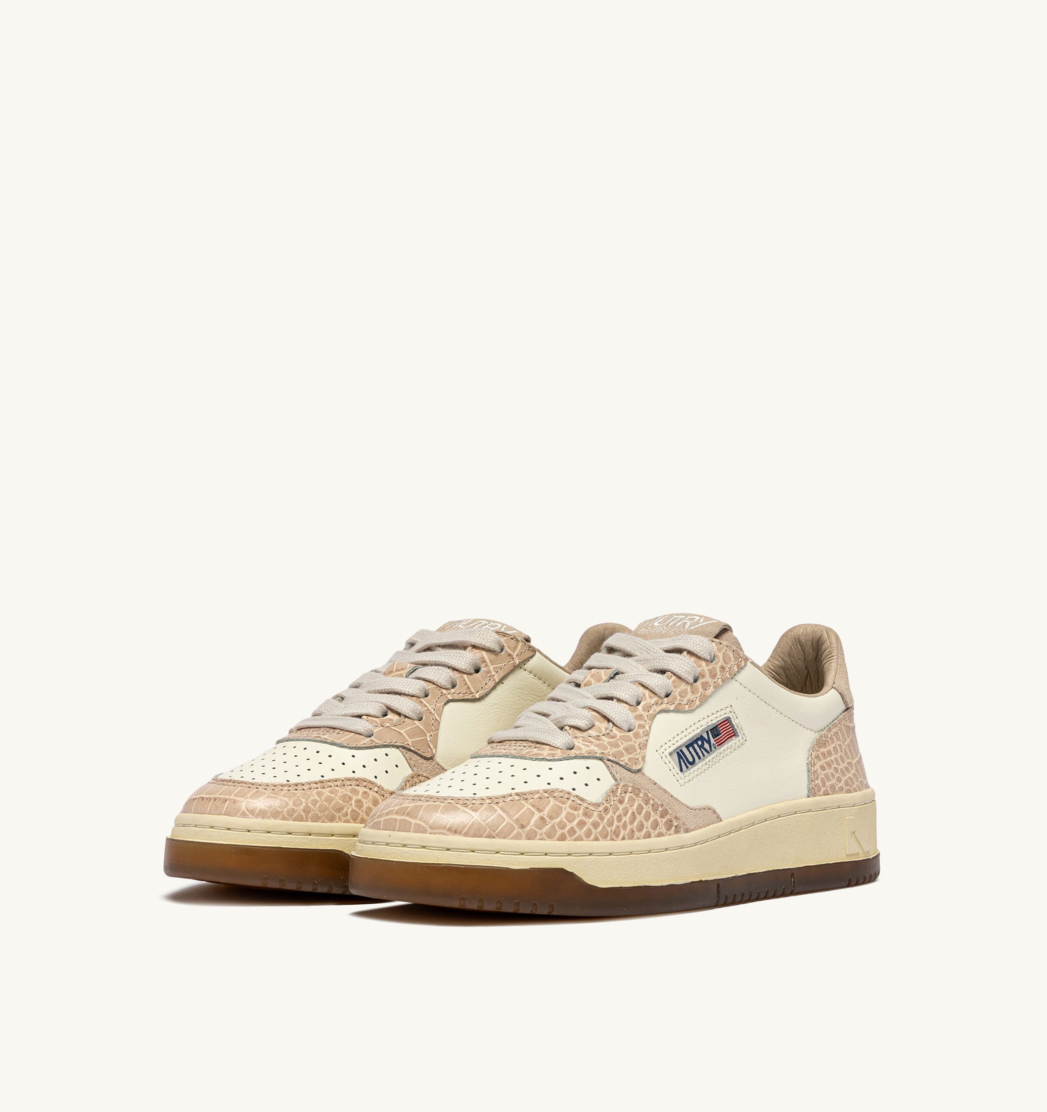 BASKETS MEDALIST LOW EN CUIR MARSHMALLOW ET IVOIRE
