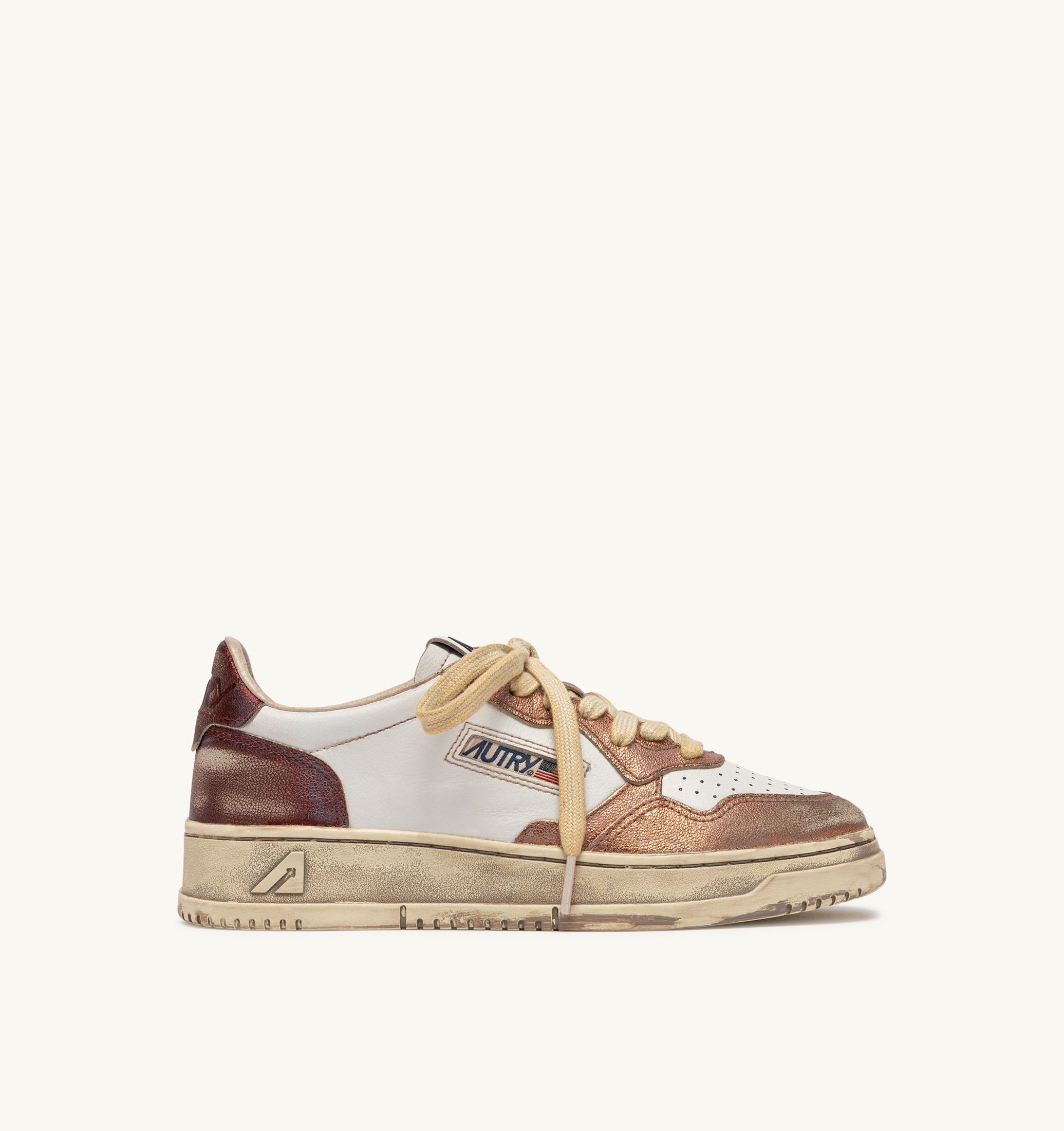 BASKETS MEDALIST LOW SUPER VINTAGE EN CUIR RISING SUN ET JASPER