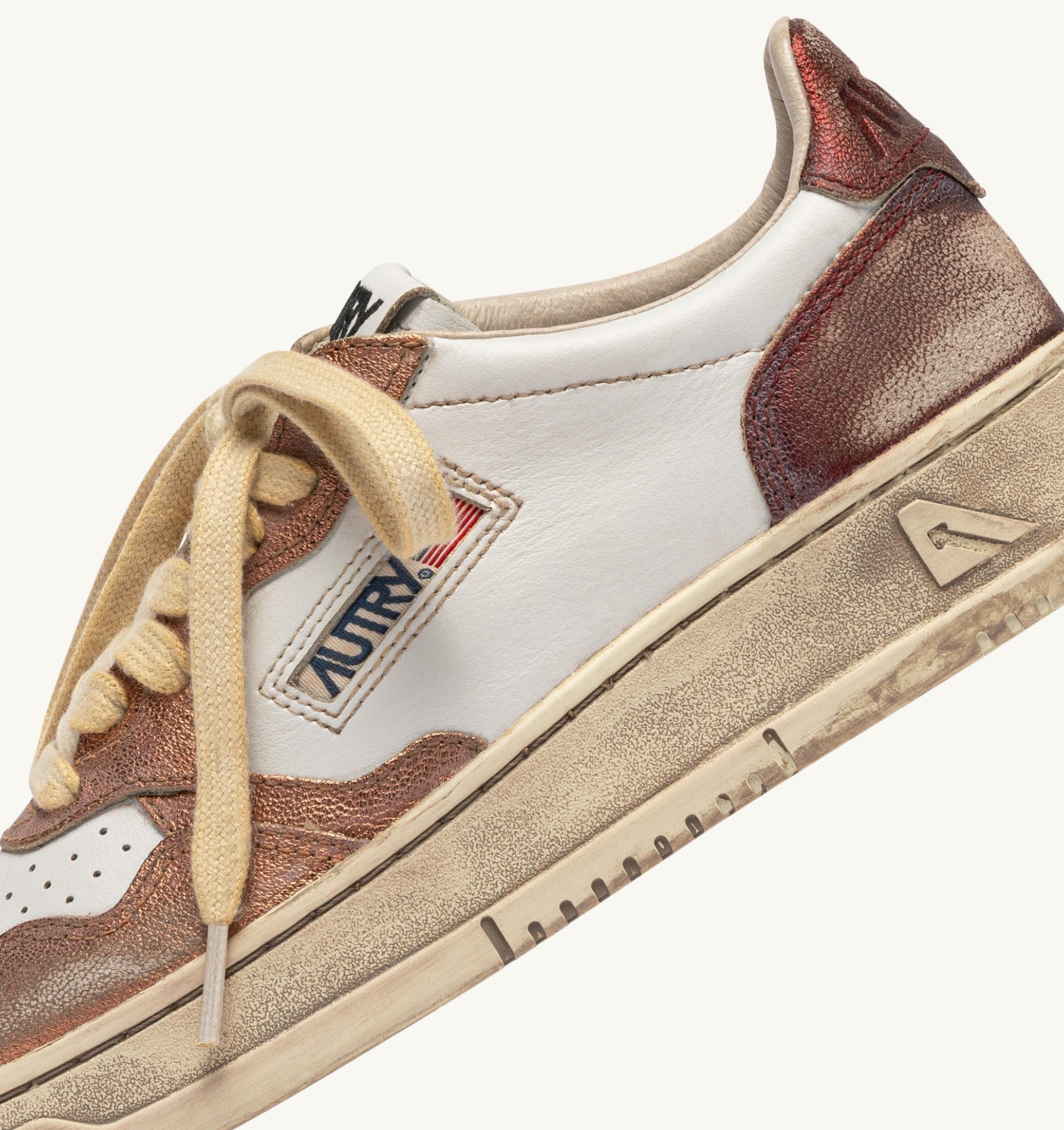 BASKETS MEDALIST LOW SUPER VINTAGE EN CUIR RISING SUN ET JASPER