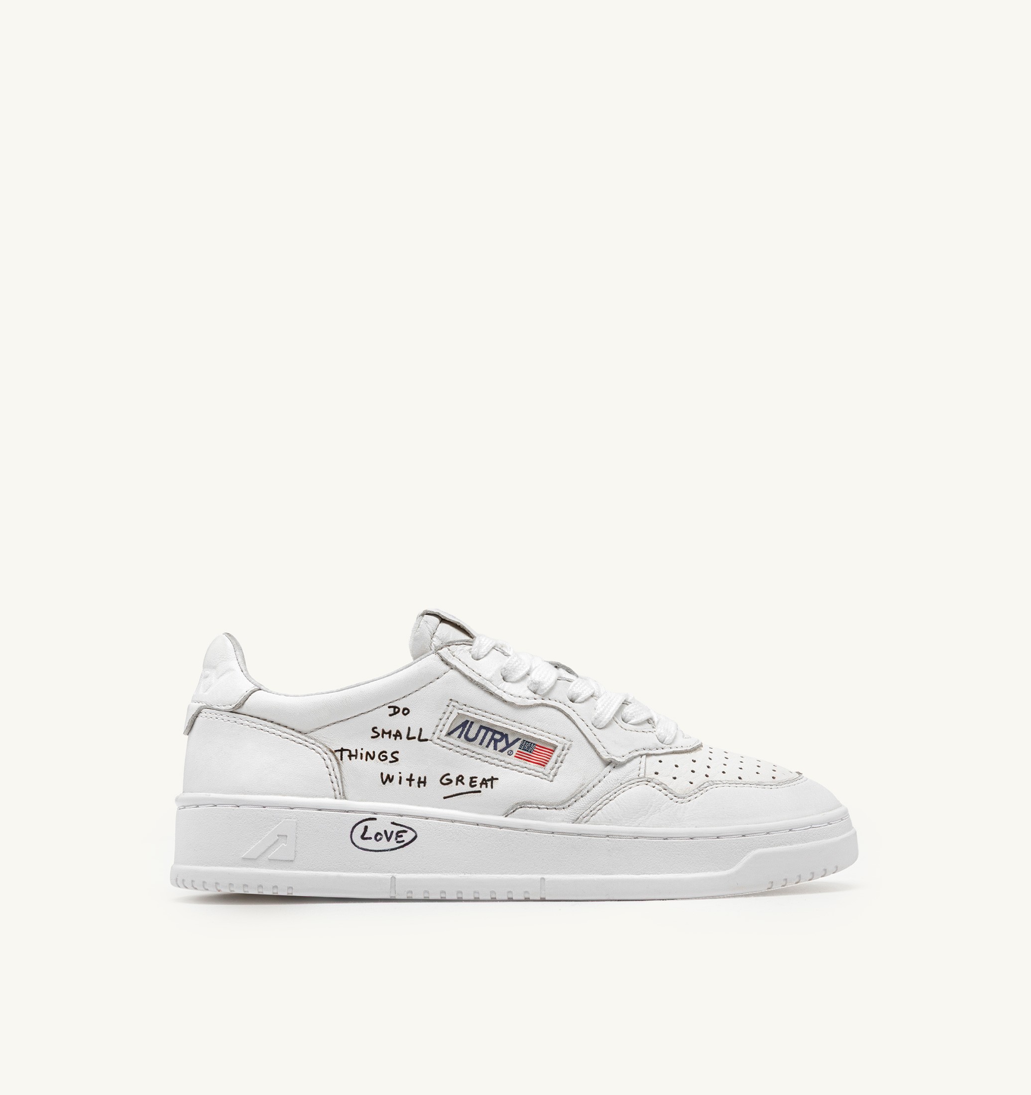 BASKETS MEDALIST LOW THOMAS LÉLU X AUTRY EN CUIR BLANC AVEC LETTERING