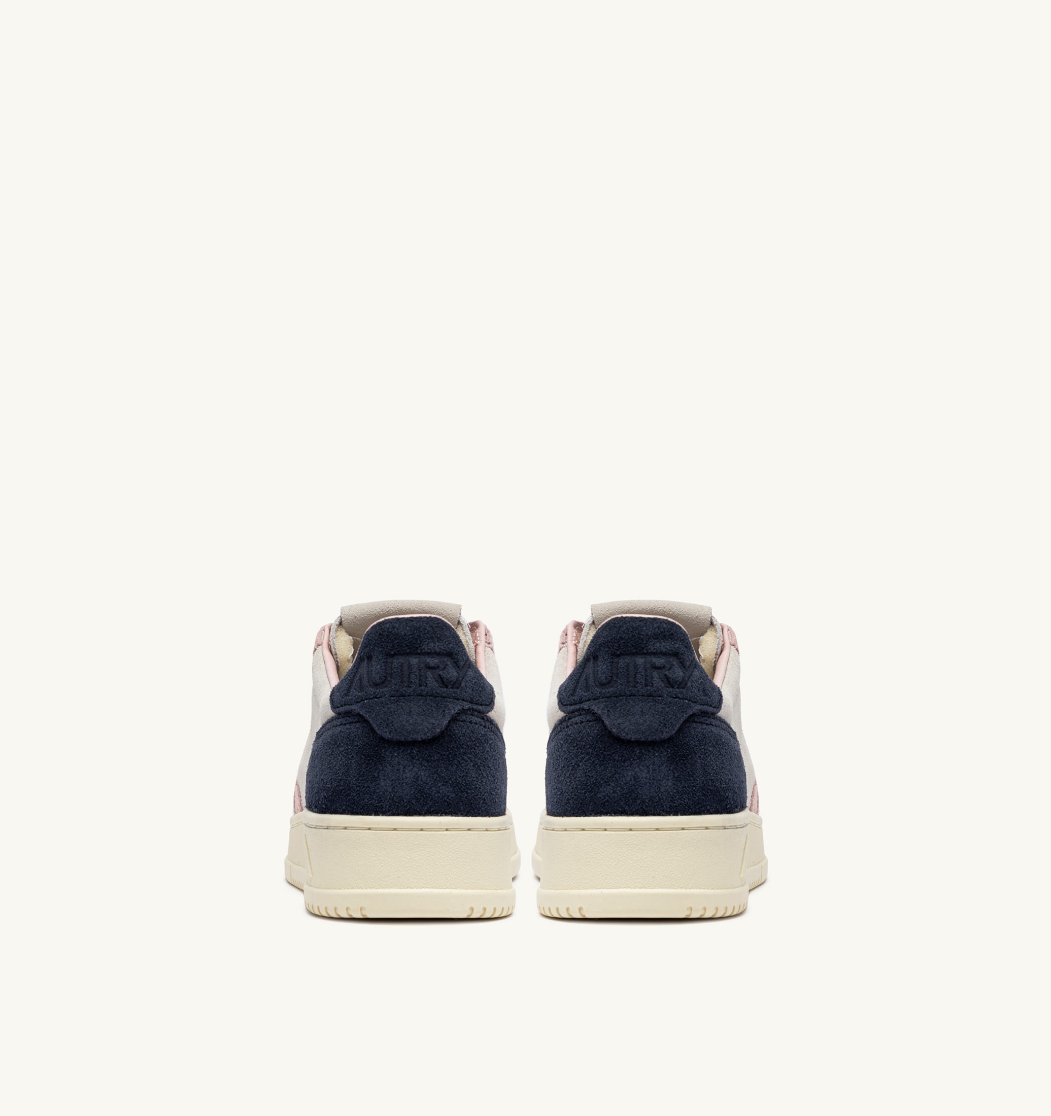 BASKETS MEDALIST LOW TRICOLORE EN DAIM ROSEMARY ET ATLANTIQUE