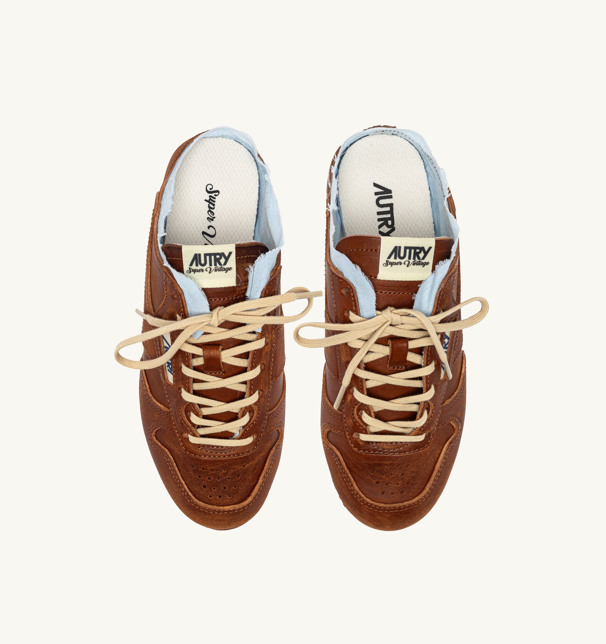 BASKETS WINDSPIN MULE EN CUIR ET SHIRT BUFF ET AZURE