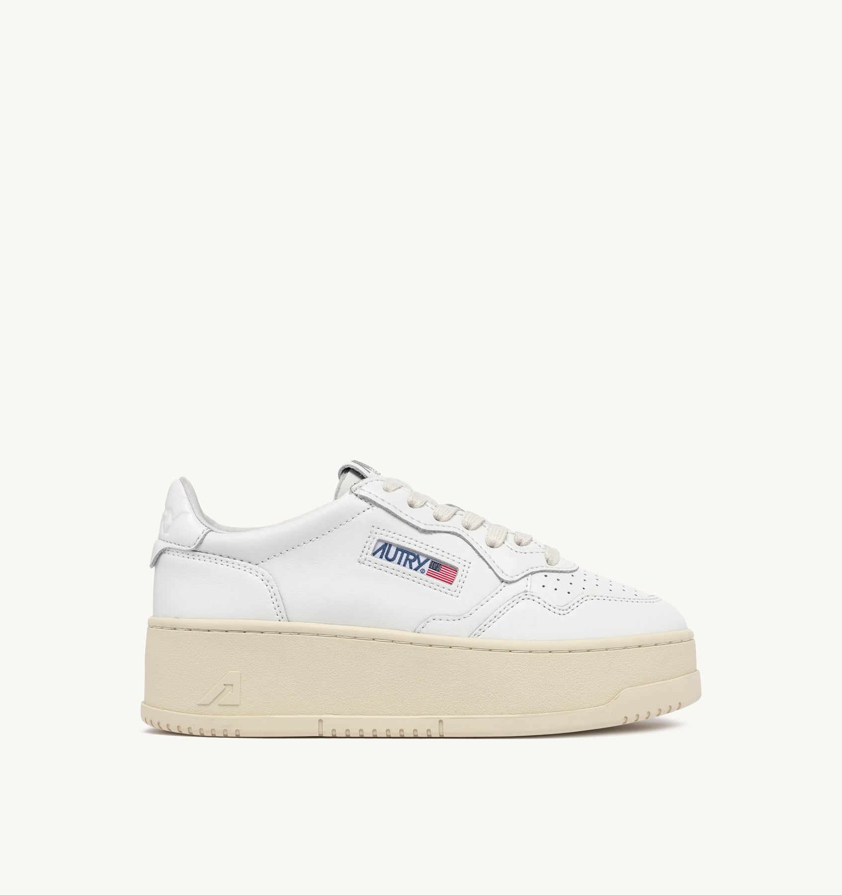 BASKETS MEDALIST PLATFORM EN CUIR BLANC