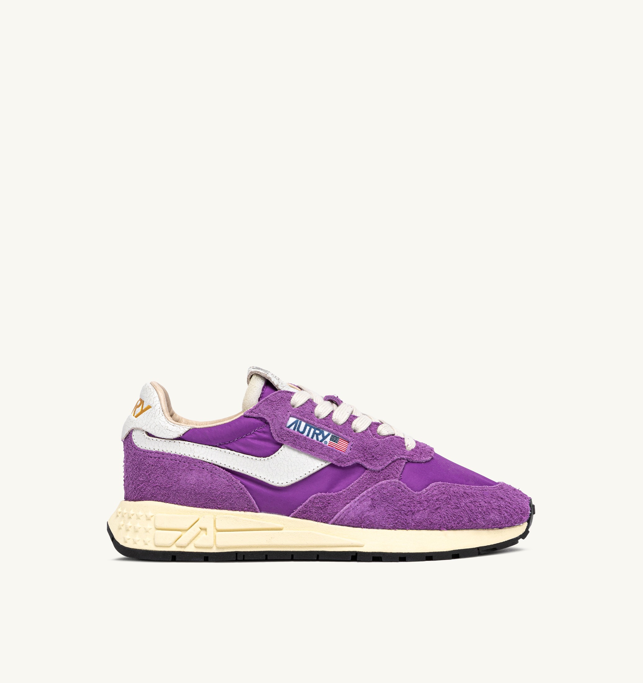 BASKETS REELWIND LOW EN NYLON ET DAIM BLANC ET DEWBERRY