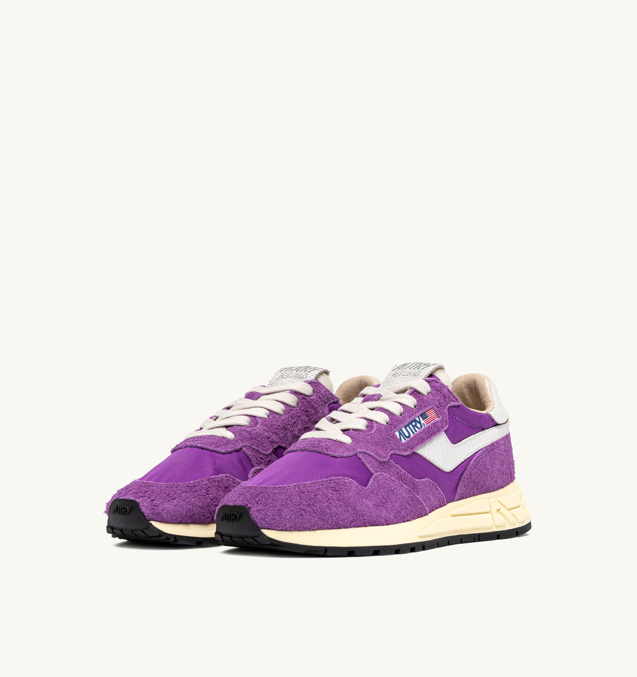 BASKETS REELWIND LOW EN NYLON ET DAIM BLANC ET DEWBERRY