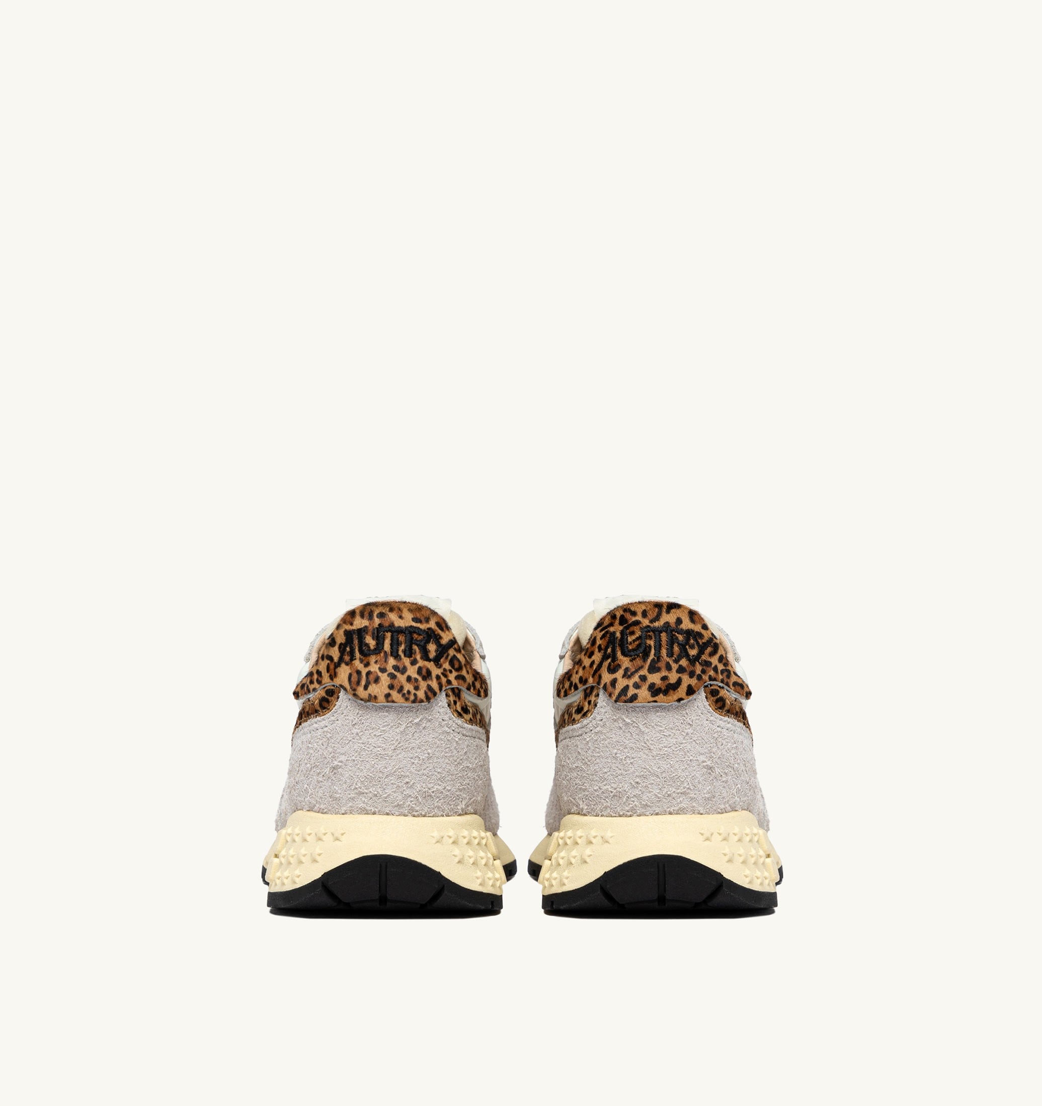 BASKETS REELWIND LOW EN NYLON ET DAIM BLANC ET LEOPARD