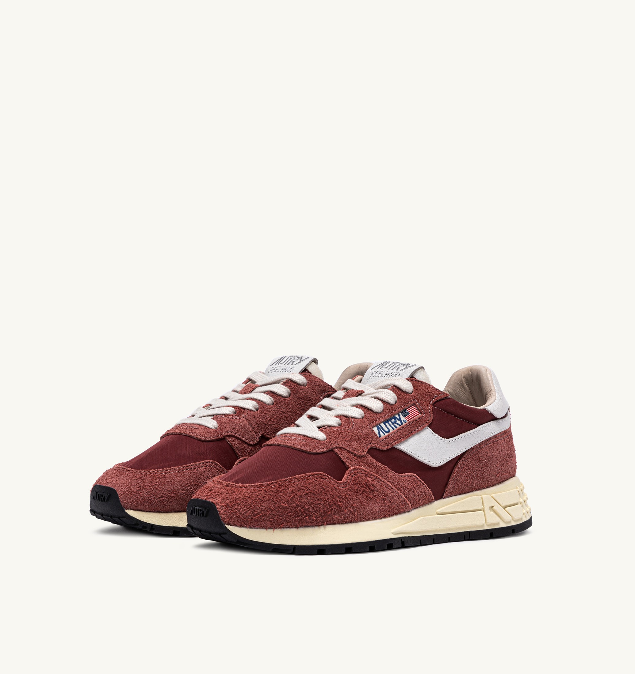BASKETS REELWIND LOW EN NYLON ET DAIM HOT SAUCE ET BLANC