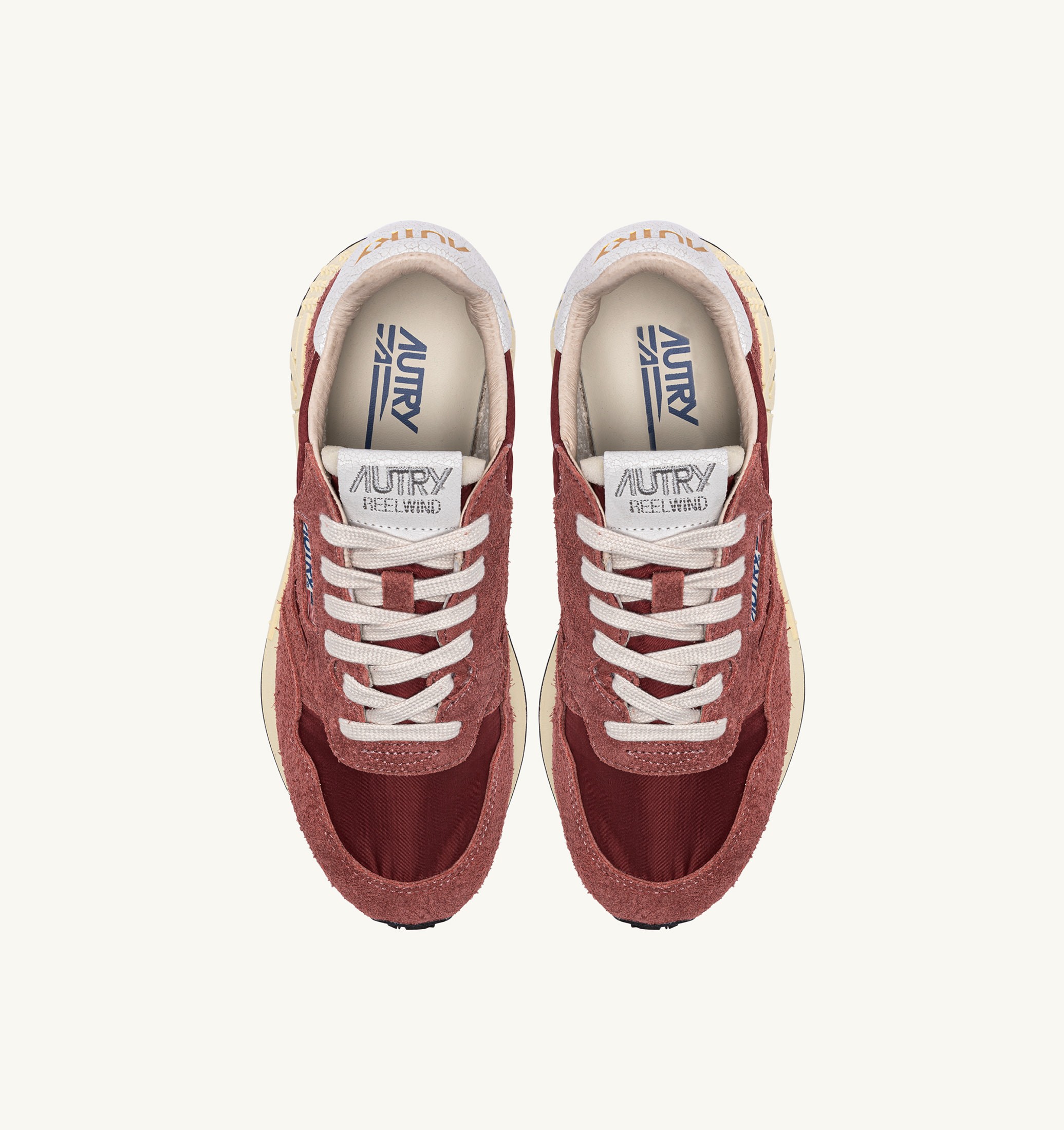 BASKETS REELWIND LOW EN NYLON ET DAIM HOT SAUCE ET BLANC