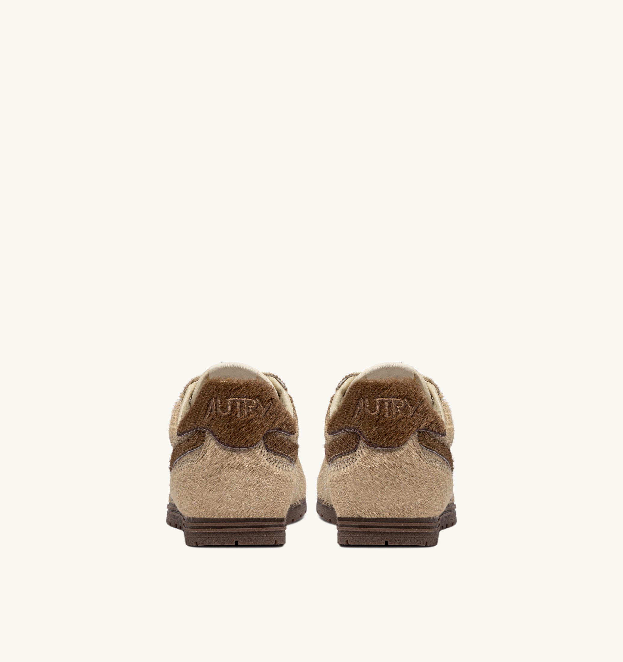 BASKETS WINDSPIN EFFET POULAIN BEIGE ET MARRON