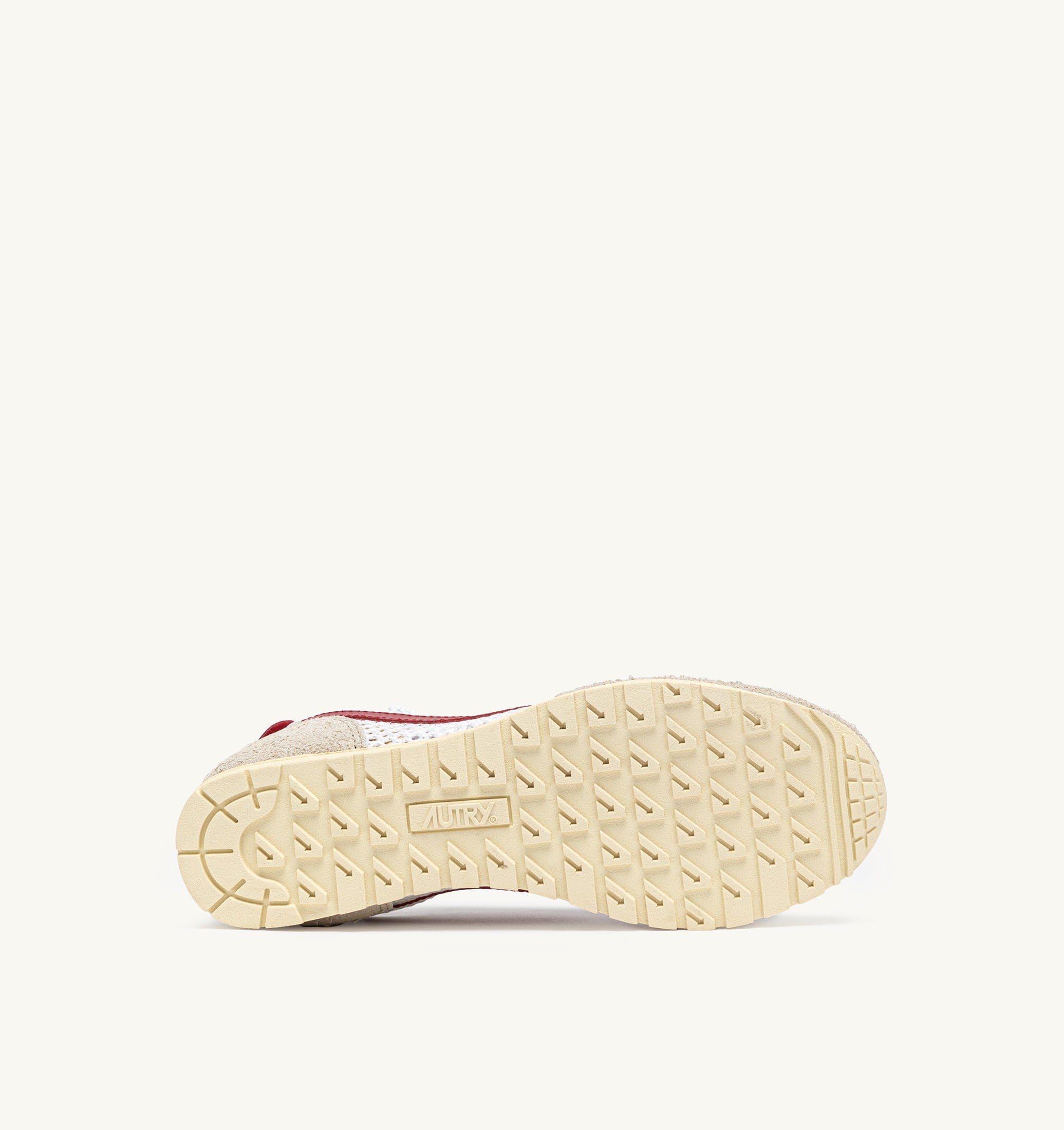 BASKETS WINDSPIN EN MESH ET CUIR BLANC SAND ET ROUGE