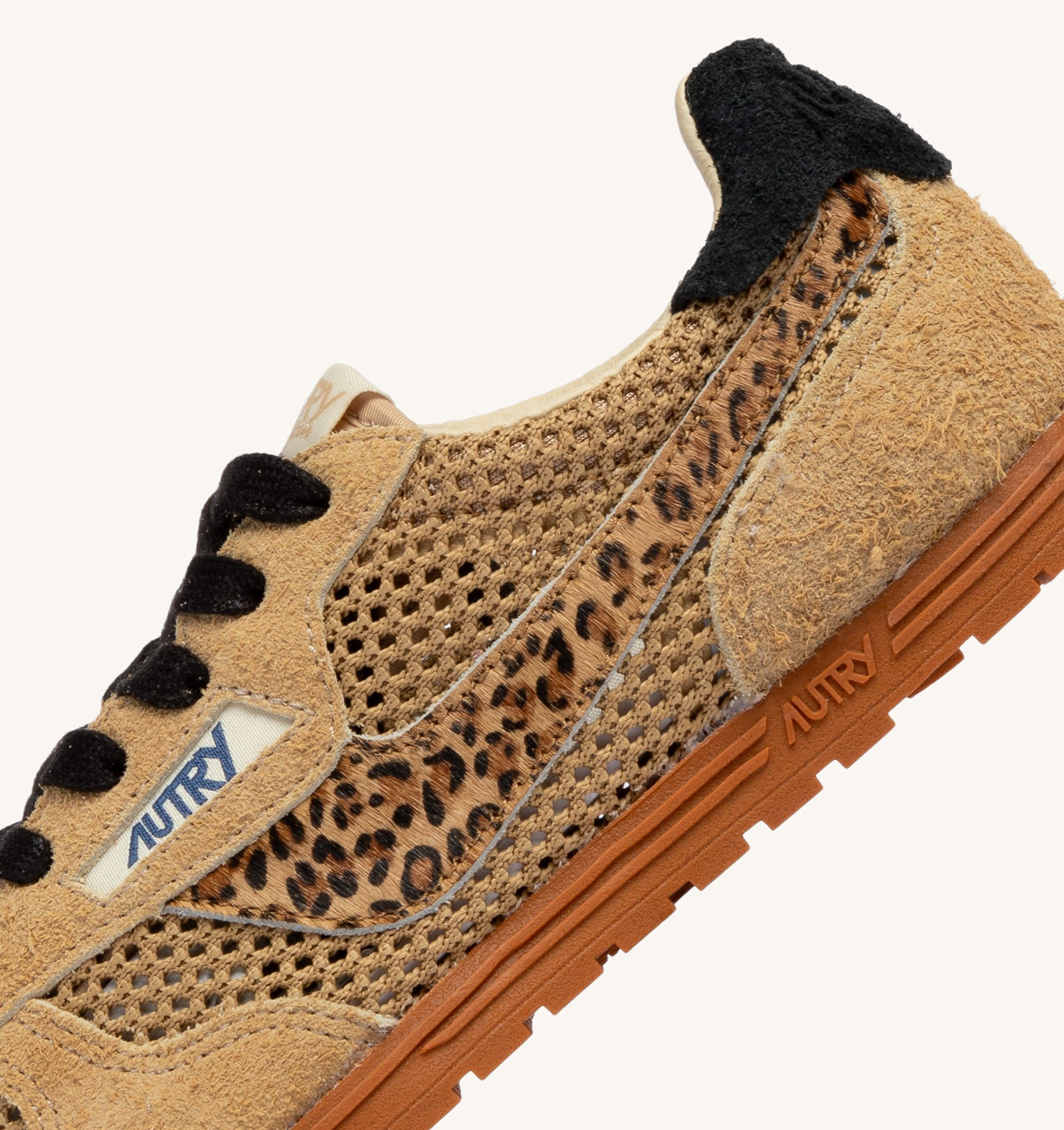 BASKETS WINDSPIN EN MESH ET DAIM TRENCH LEOPARD ET NOIR