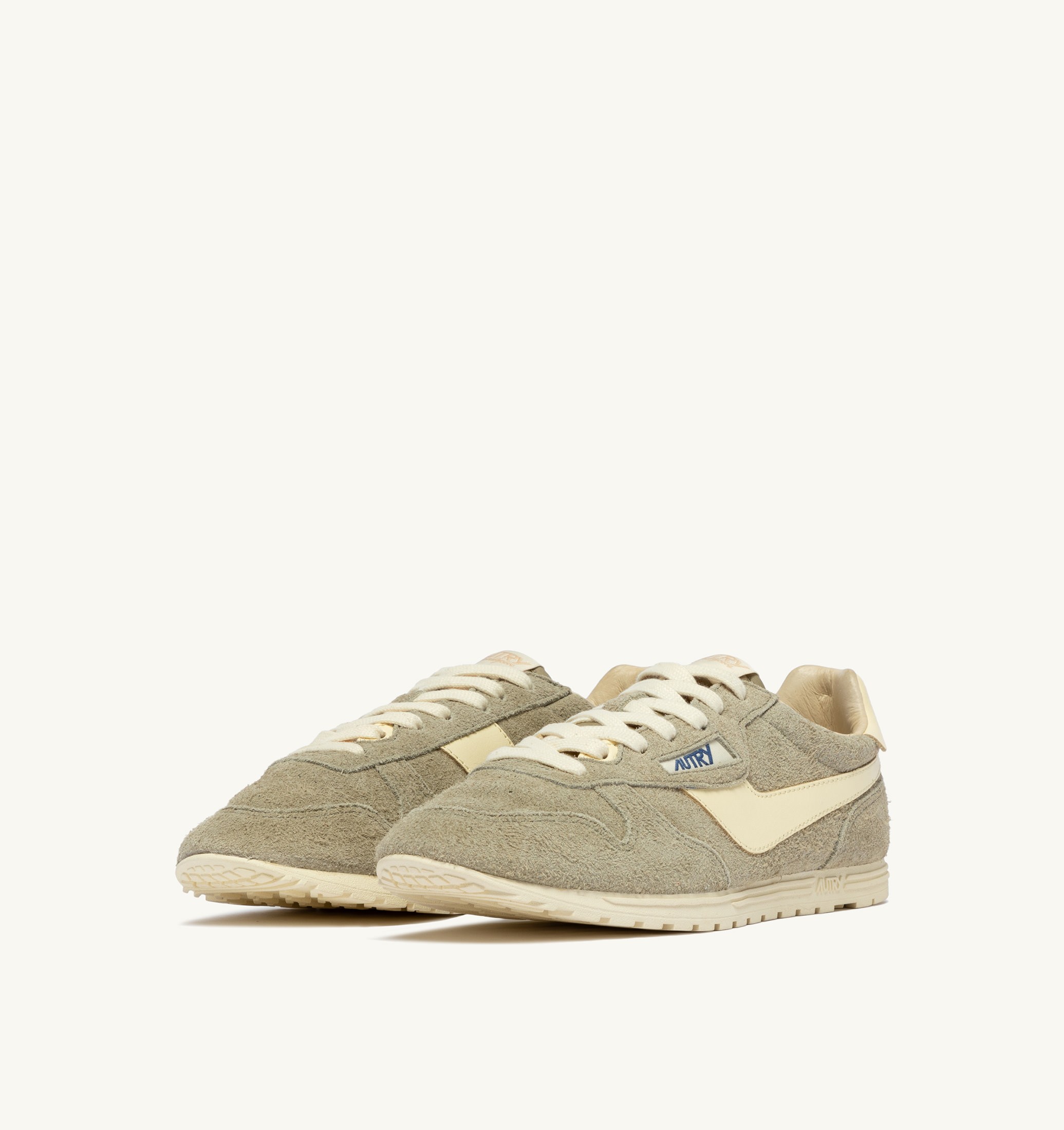 BASKETS WINDSPIN EN DAIM ET CUIR GRAY GREEN ET RUTABAGA