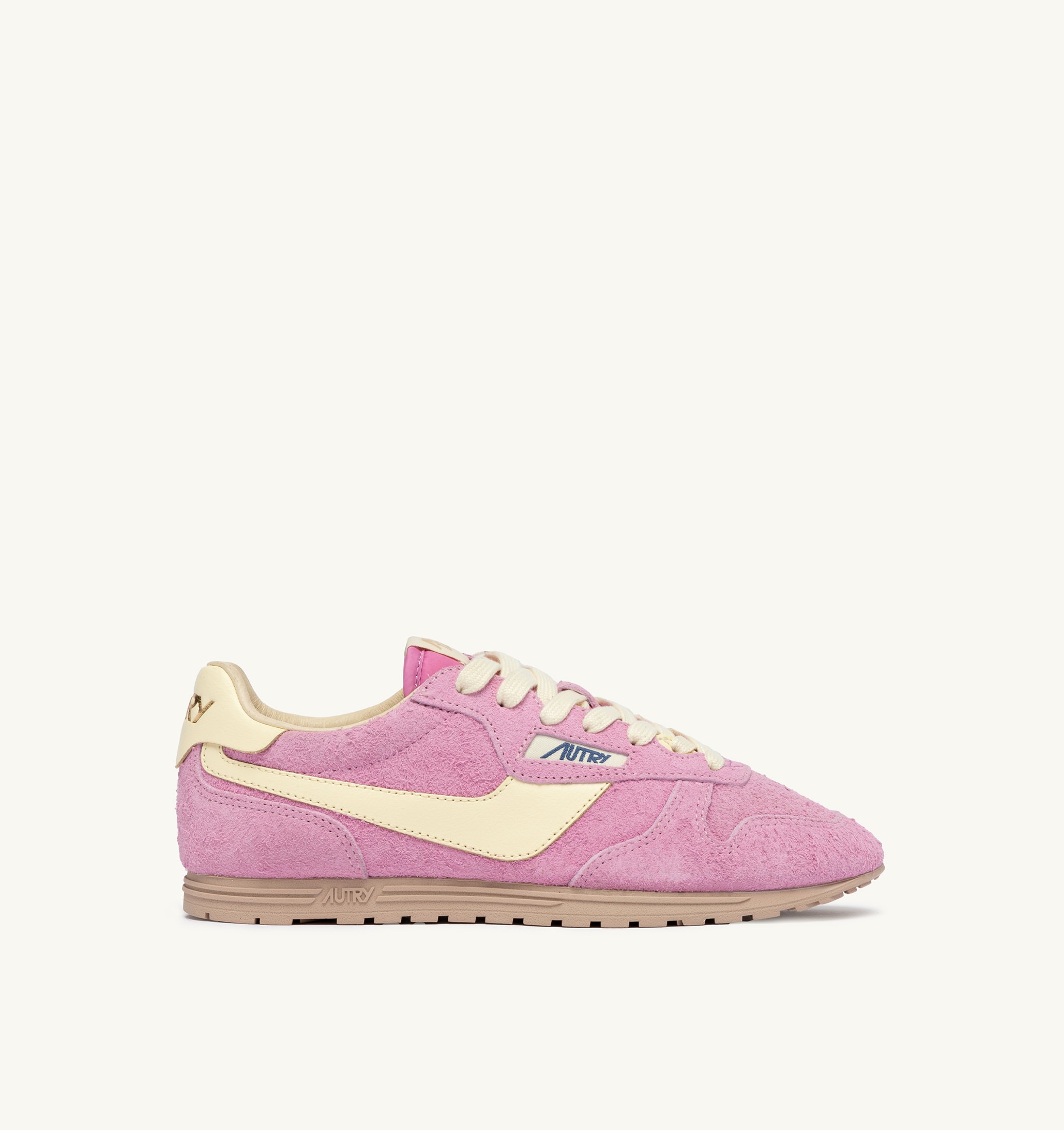 BASKETS WINDSPIN EN DAIM ET CUIR ROSE POMPADUR ET RUTABAGA