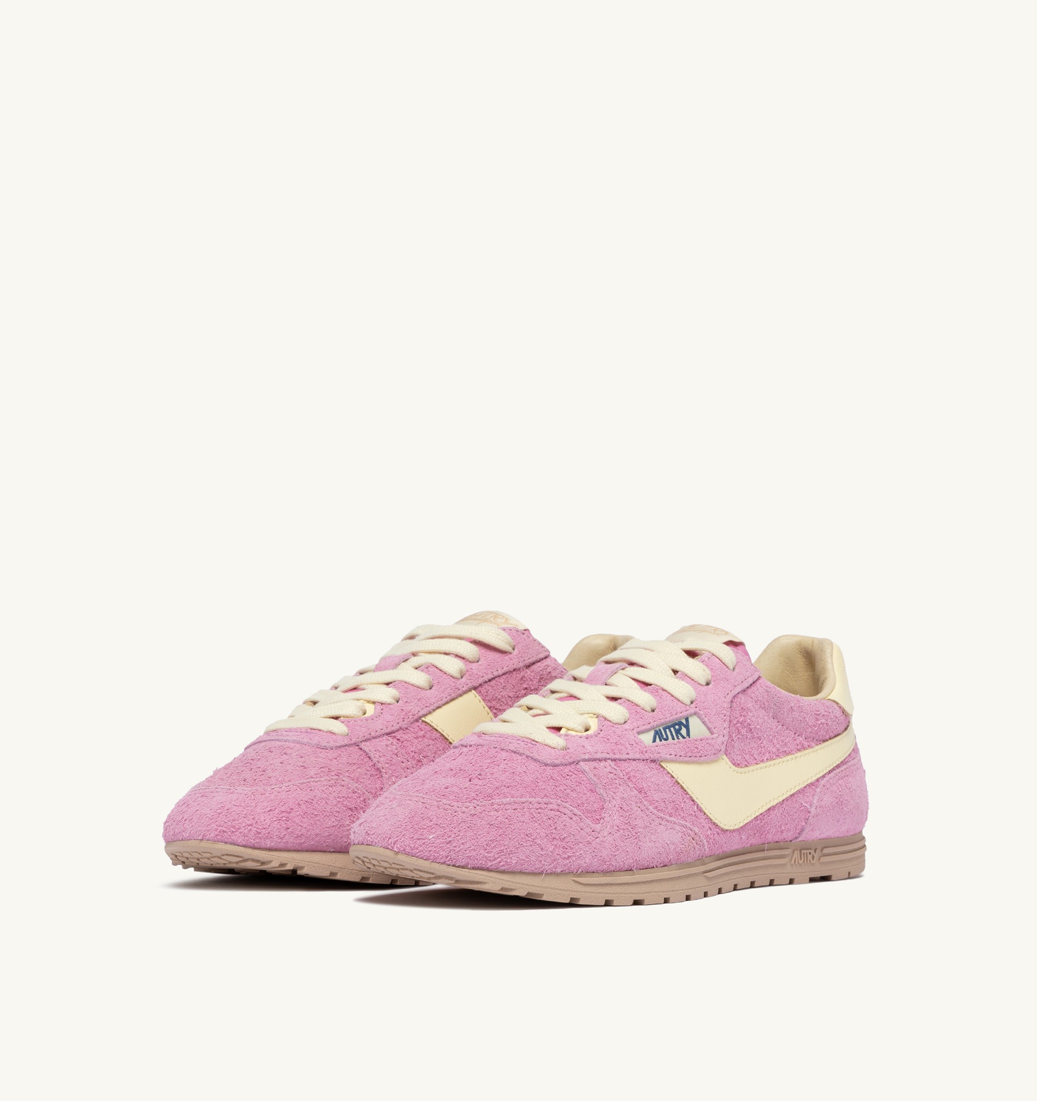 BASKETS WINDSPIN EN DAIM ET CUIR ROSE POMPADUR ET RUTABAGA