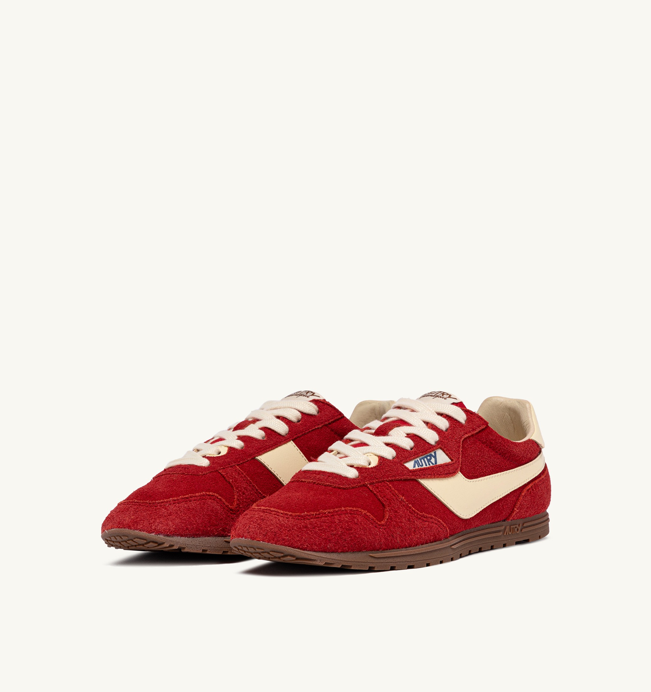BASKETS WINDSPIN EN DAIM ET CUIR RUBIS ET RUTABAGA